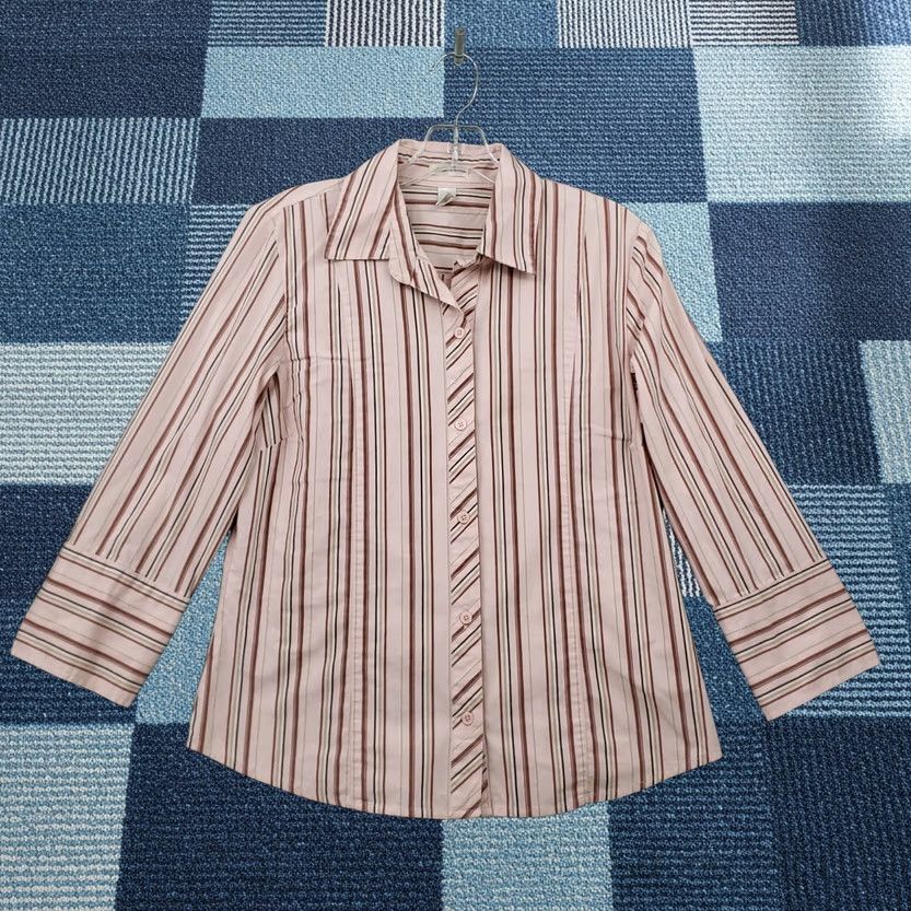 Old Navy Old Navy Womens L Large Pink Striped Stretch Button Up Shirt Casual Size L / US 10 / IT 46 - 1 Thumbnail