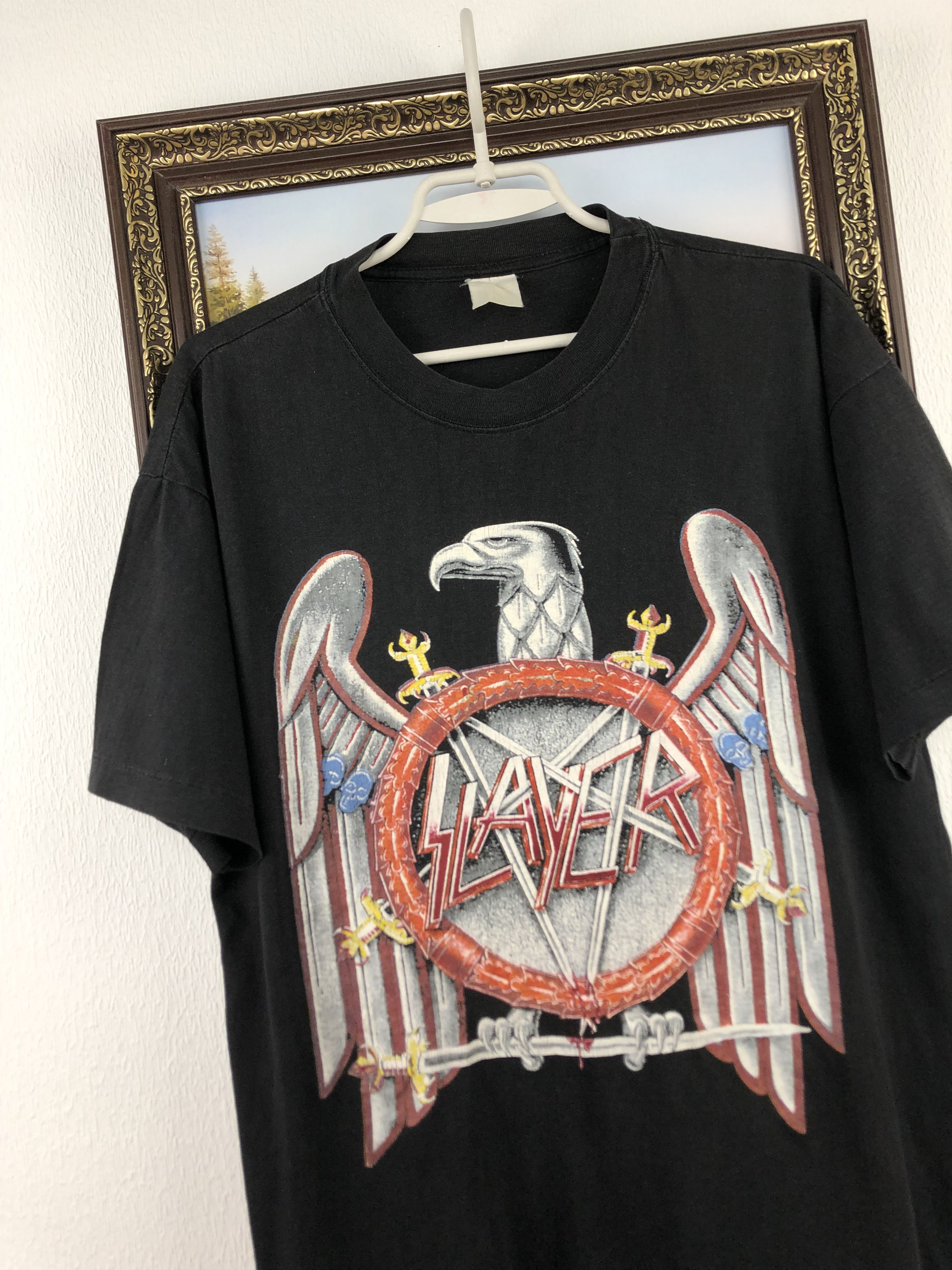 Band Tees Vintage 90's Slayer Band Tee Shirt Rare Over Print Size US M / EU 48-50 / 2 - 3 Thumbnail