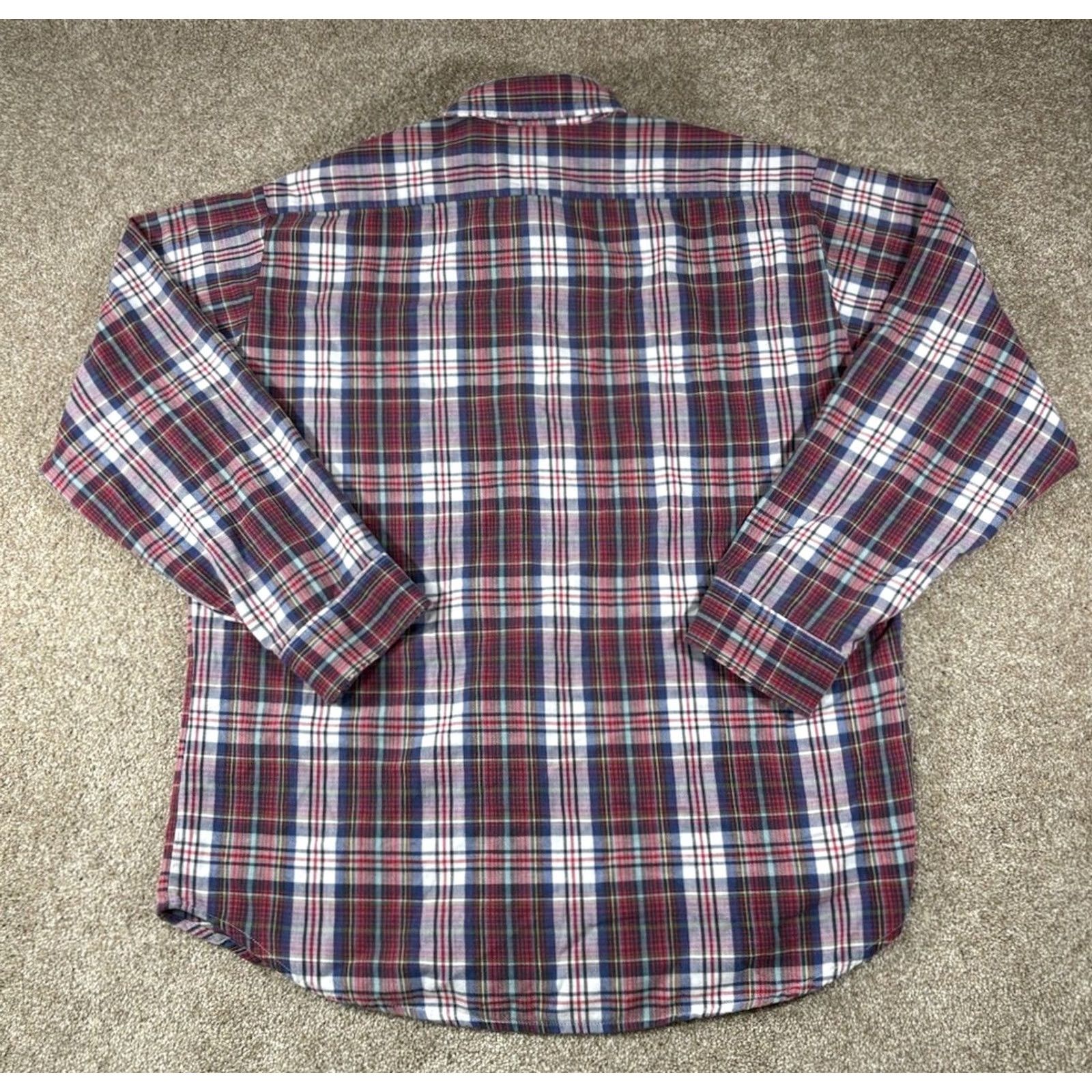 Vintage VINTAGE Erday’s Geneva ILL Red Plaid Long Sleeve Flannel 100% Cotton • Size XL Men Shirt Red Plaid Long Sleeve Button-Up Size US XL / EU 56 / 4 - 5 Thumbnail