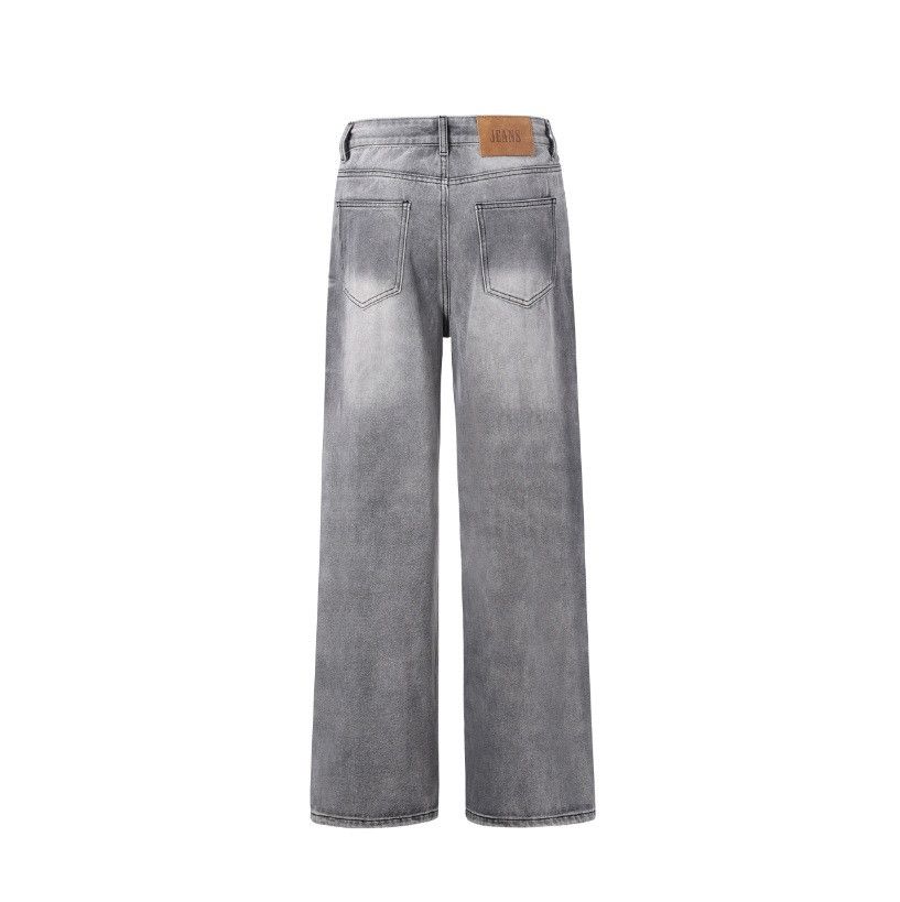 Japanese Brand Men's Baggy Washed Distressed Loose Straight-Leg Flare Jeans Size US 32 / EU 48 - 4 Thumbnail