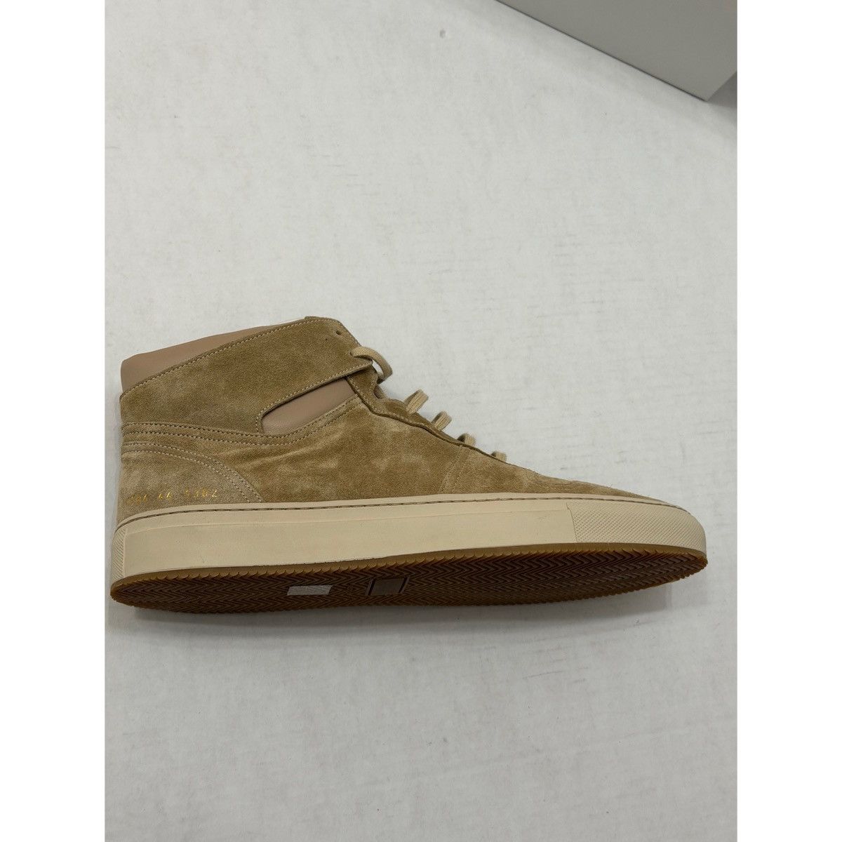 Common Projects COMMON PROJECTS TAN BBALL HIGH SUEDE SNEAKERS Size US 10 / EU 43 - 9 Thumbnail