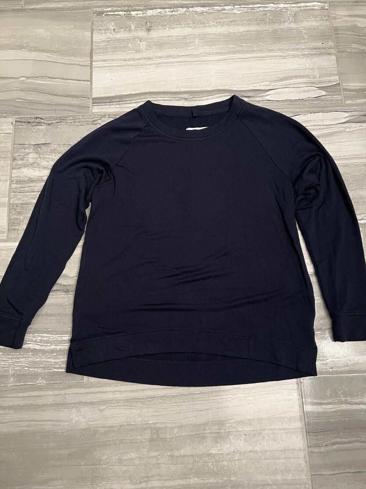 Designer LOFT LOU & GREY Ivory Sweatshirt Navy Cozy Casual Sz Medium Size M / US 6-8 / IT 42-44 - 2 Thumbnail