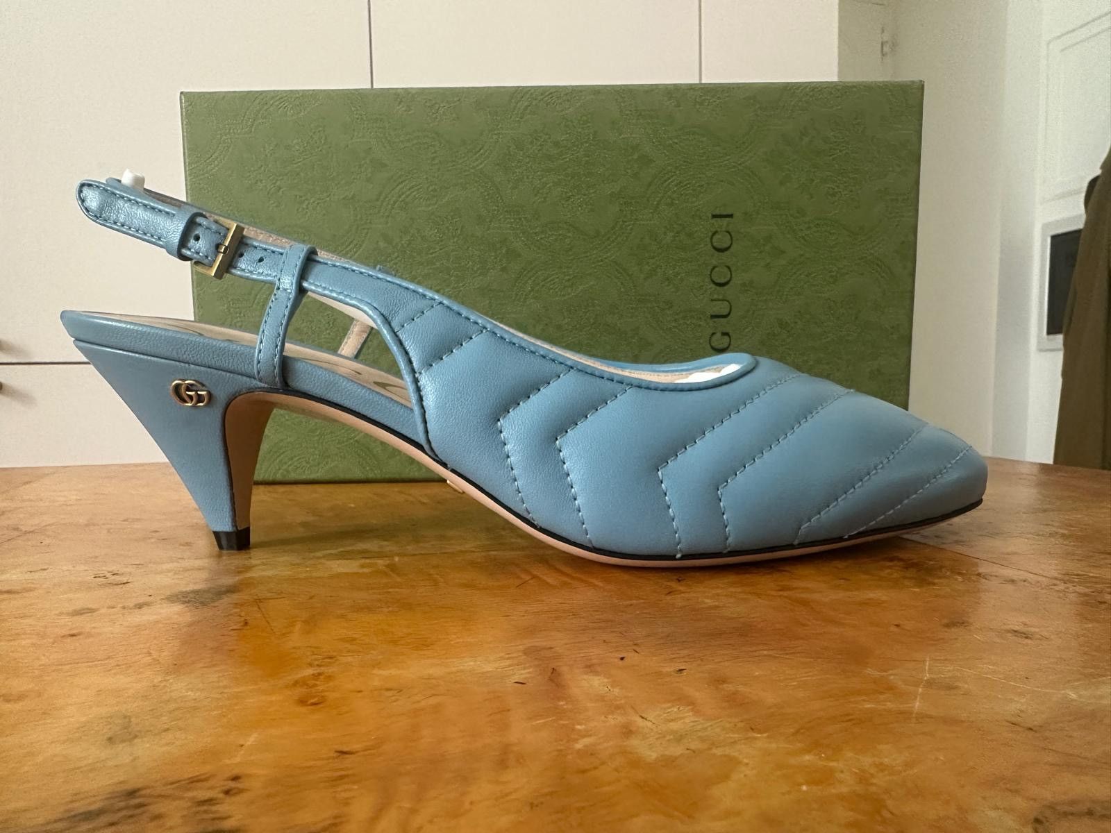 Gucci Gucci matelasse Leather slingback. Full set AW 2022 Size US 7.5 / IT 37.5 - 3 Thumbnail