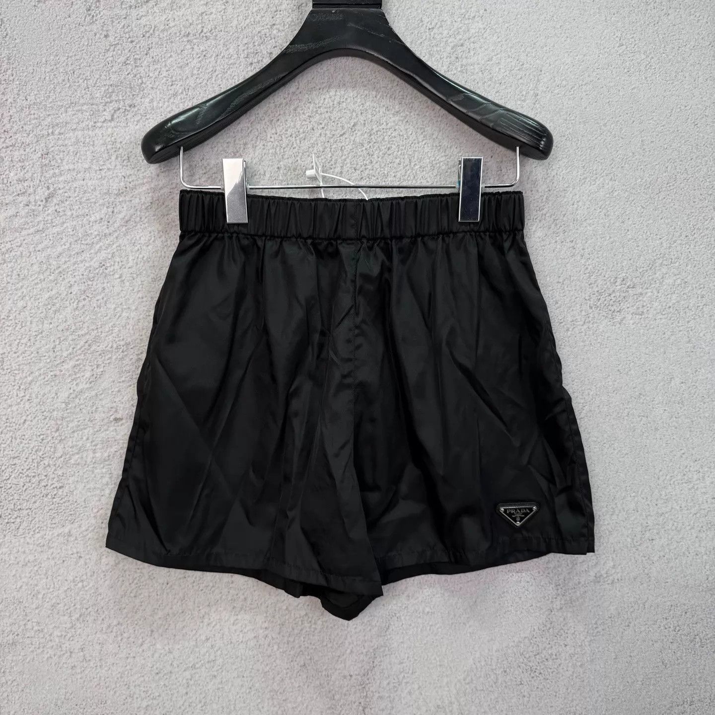 Prada Prada Women's Black Triangle Logo Nylon Short 42 Size 28" / US 6 / IT 42 - 1 Thumbnail