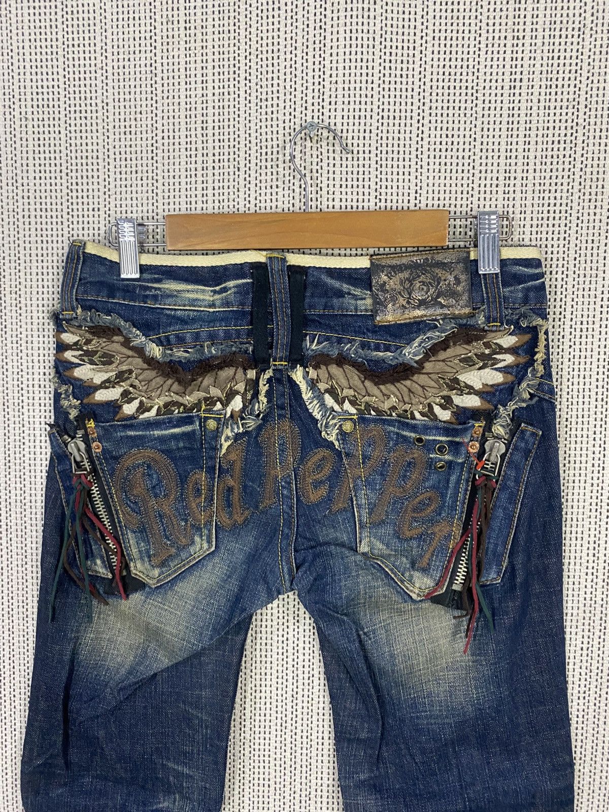 Japanese Brand Japanase brand red peppers flared denim very rare Size US 31 - 14 Thumbnail