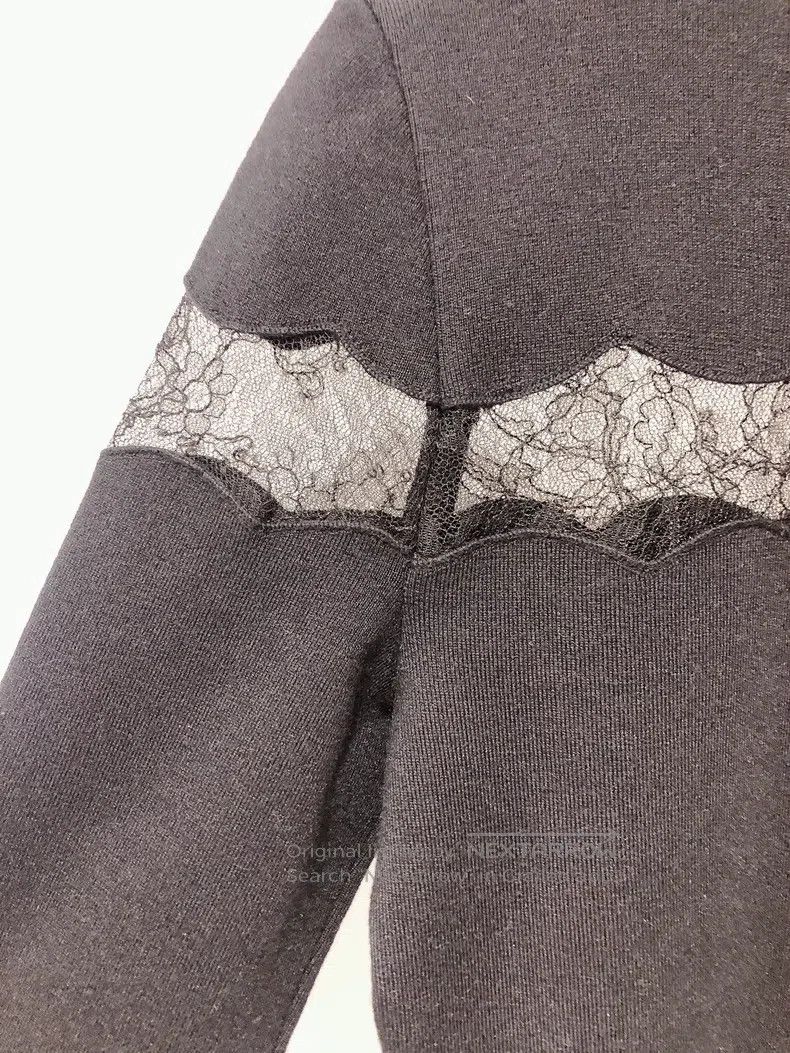 Valentino Valentino Black knit lace panelled knit sweater Size M / US 6-8 / IT 42-44 - 5 Thumbnail