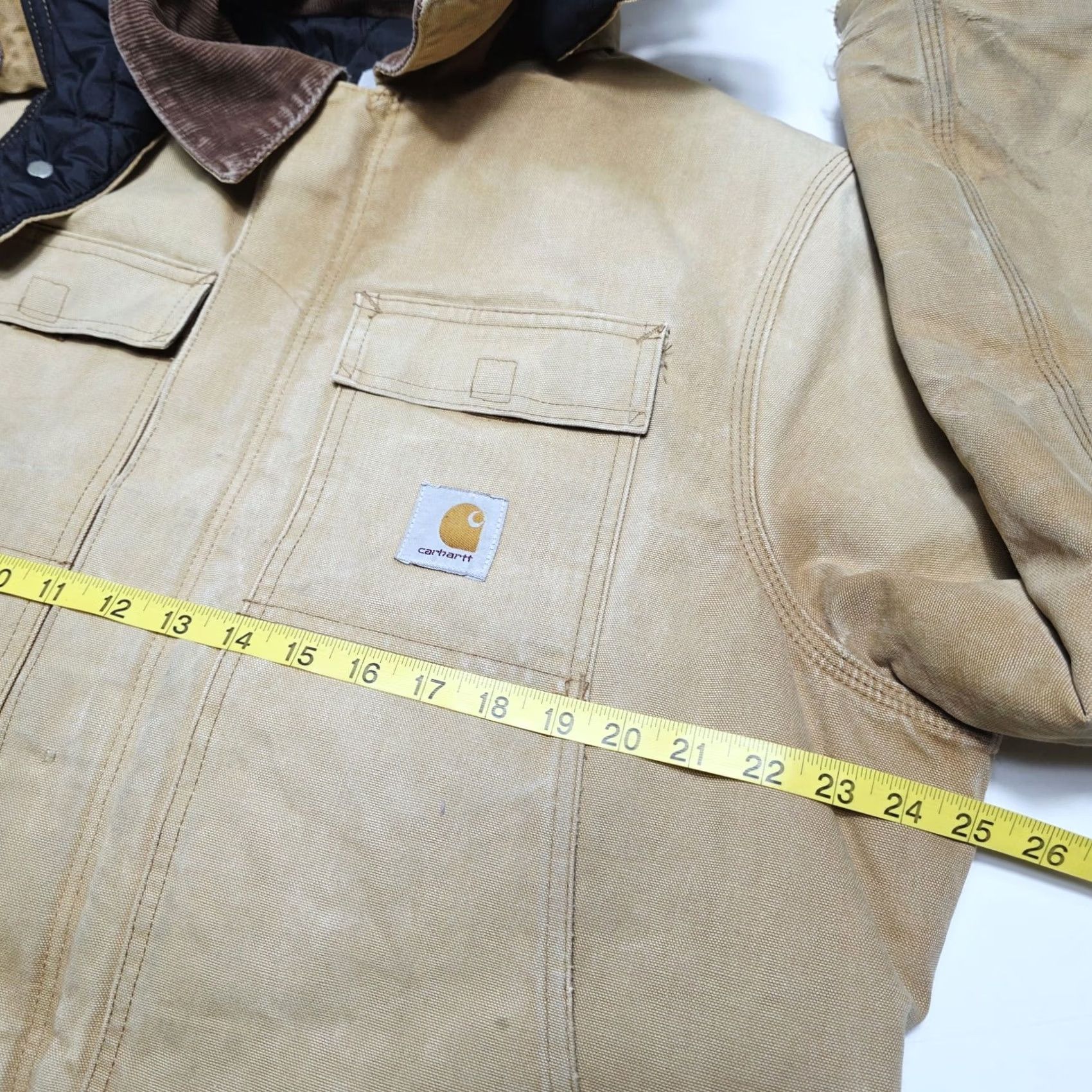 Carhartt VINTAGE Carhartt Beige Canvas Work Wear Work Jacket Removable Hood Fits M Men Medium Knit Zipper Logo Quilted Hooded Adjustable Size US M / EU 48-50 / 2 - 8 Thumbnail