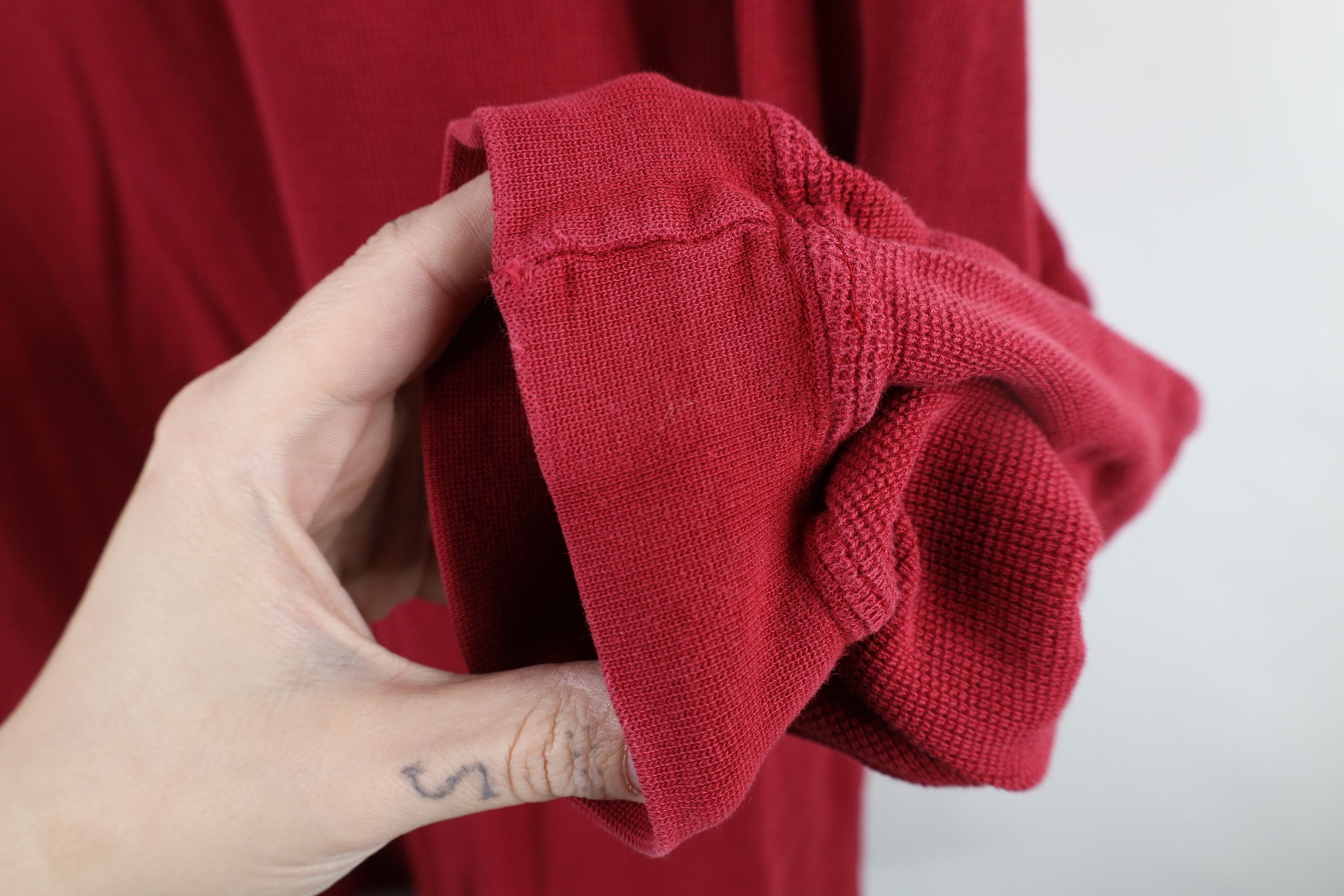 Vintage × Woolrich Woolen Mills Vintage 90s Woolrich Thermal Waffle Knit Henley T-Shirt Red Size US XL / EU 56 / 4 - 5 Thumbnail