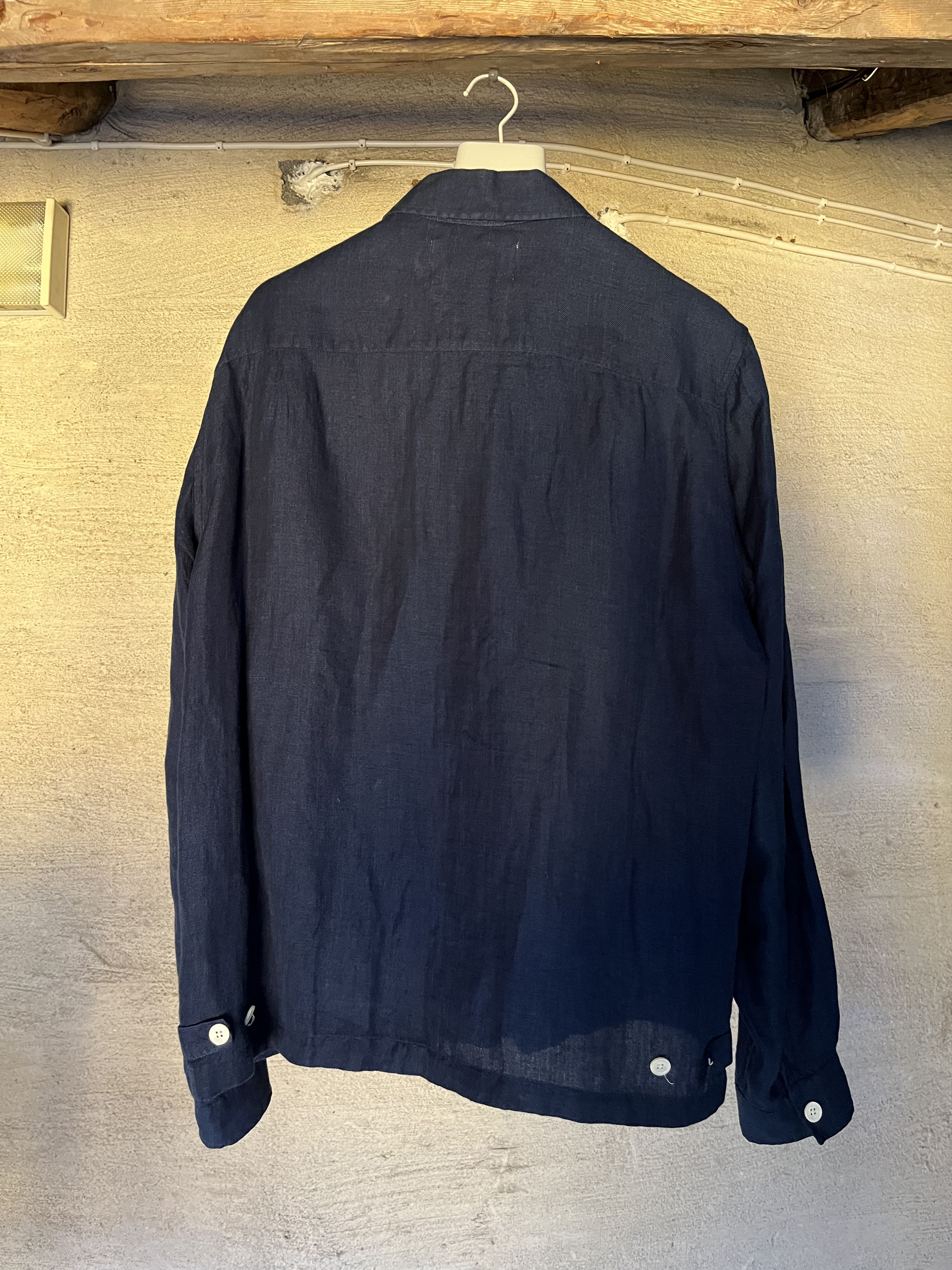 Our Legacy Indigo Linen Full-Zip Blouson Overshirt Size US M / EU 48-50 / 2 - 3 Thumbnail