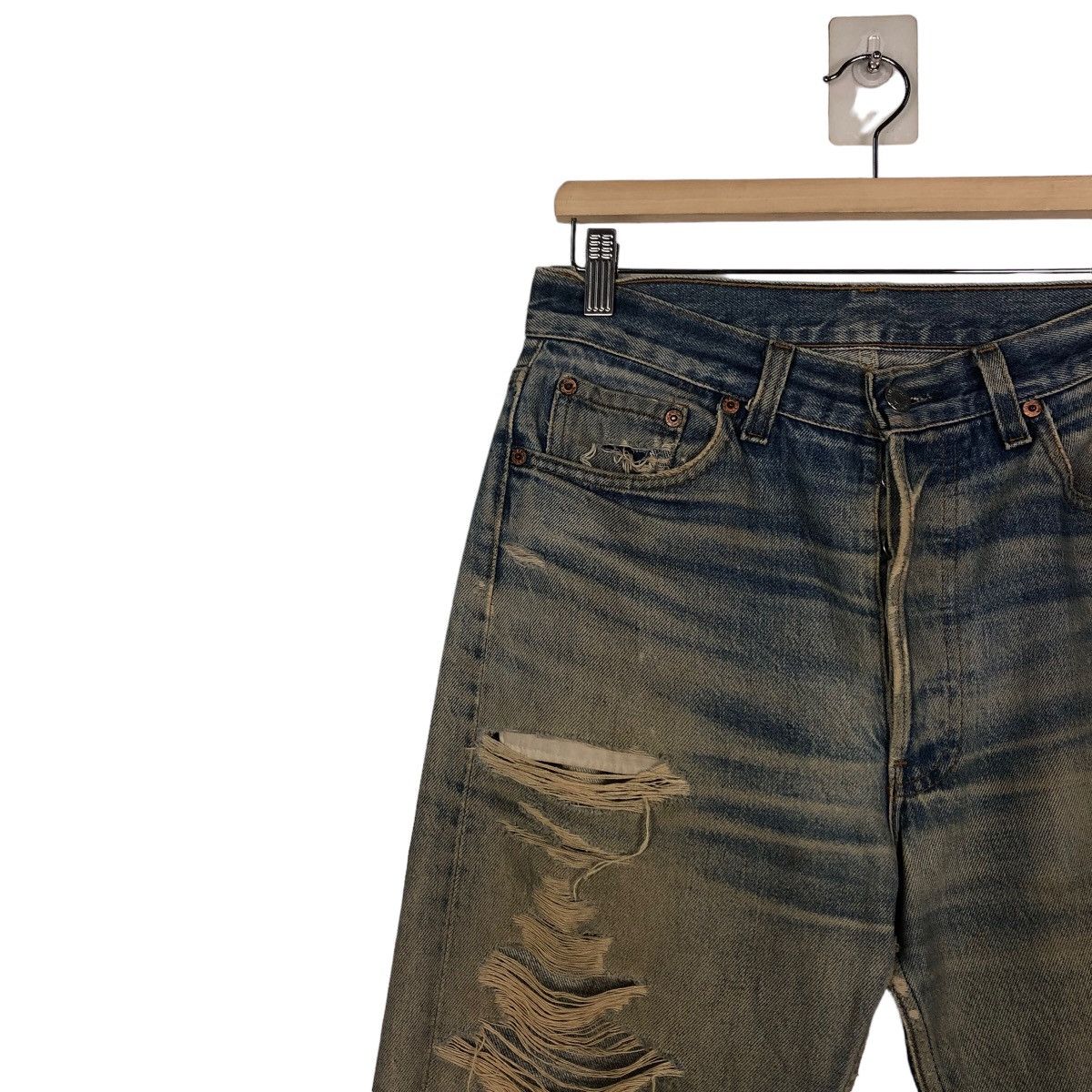Levi's 🔥VINTAGE LEVI’S 552 BUTTON USA DISTRESSED DESIGN RUSTY Size US 30 / EU 46 - 7 Thumbnail
