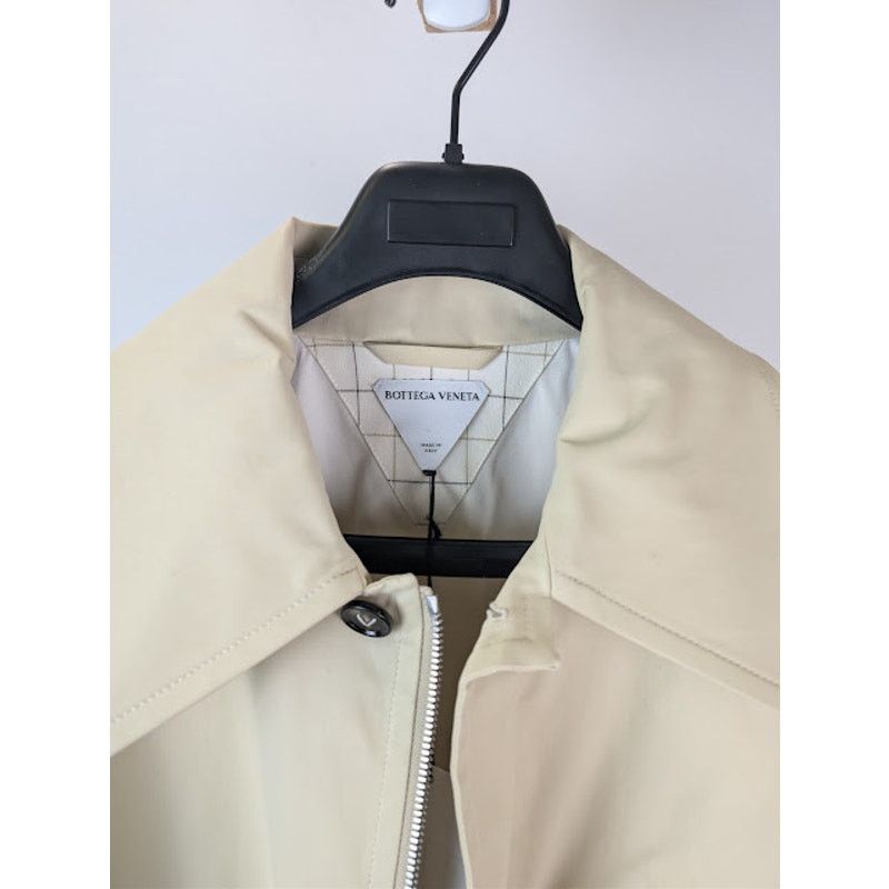 Bottega Veneta o1rshd1 Blouson Coated Cotton Stretch Jacket in Ecru Size US L / EU 52-54 / 3 - 10 Thumbnail