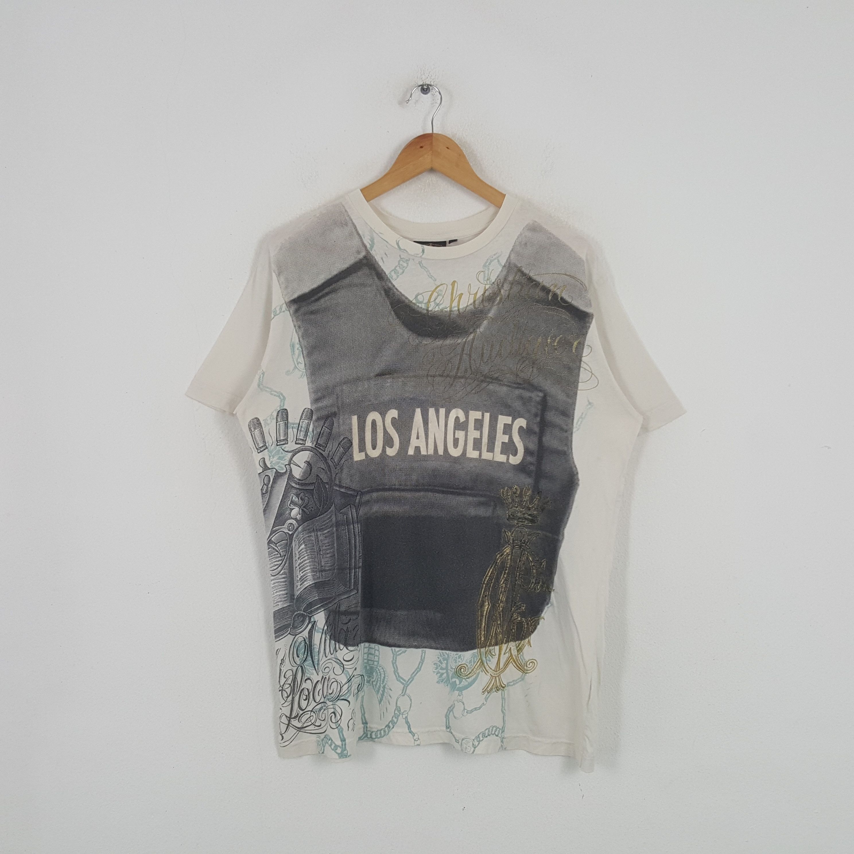Christian Audigier × Vintage Vintage Christian Audigier Los Angeles Designer Art Tshirt Size US L / EU 52-54 / 3 - 3 Thumbnail
