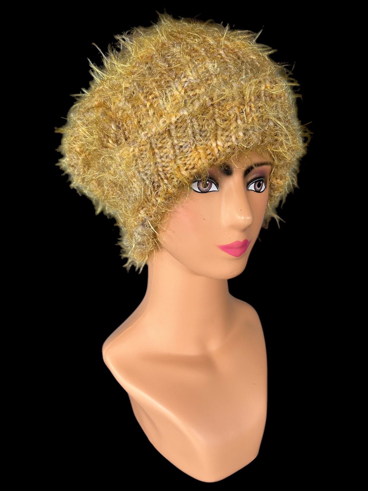 Japanese Brand × Kapital × Vintage Japanese Mohawk Fur Hairy Knitted big Beanie Hats Size ONE SIZE - 2 Thumbnail