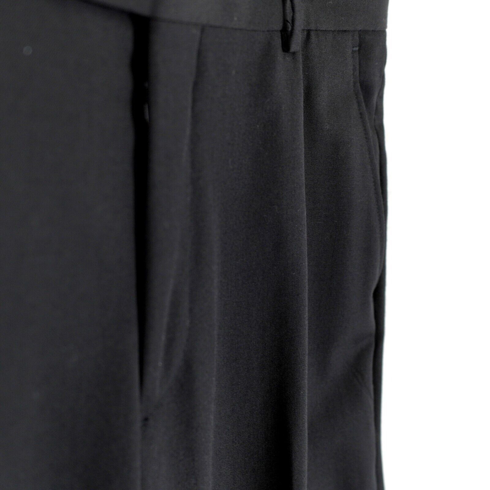 Pronto Uomo Pronto Uomo Wool Black Flat Front Mid Rise Paritally Lined D Size 34R - 3 Thumbnail