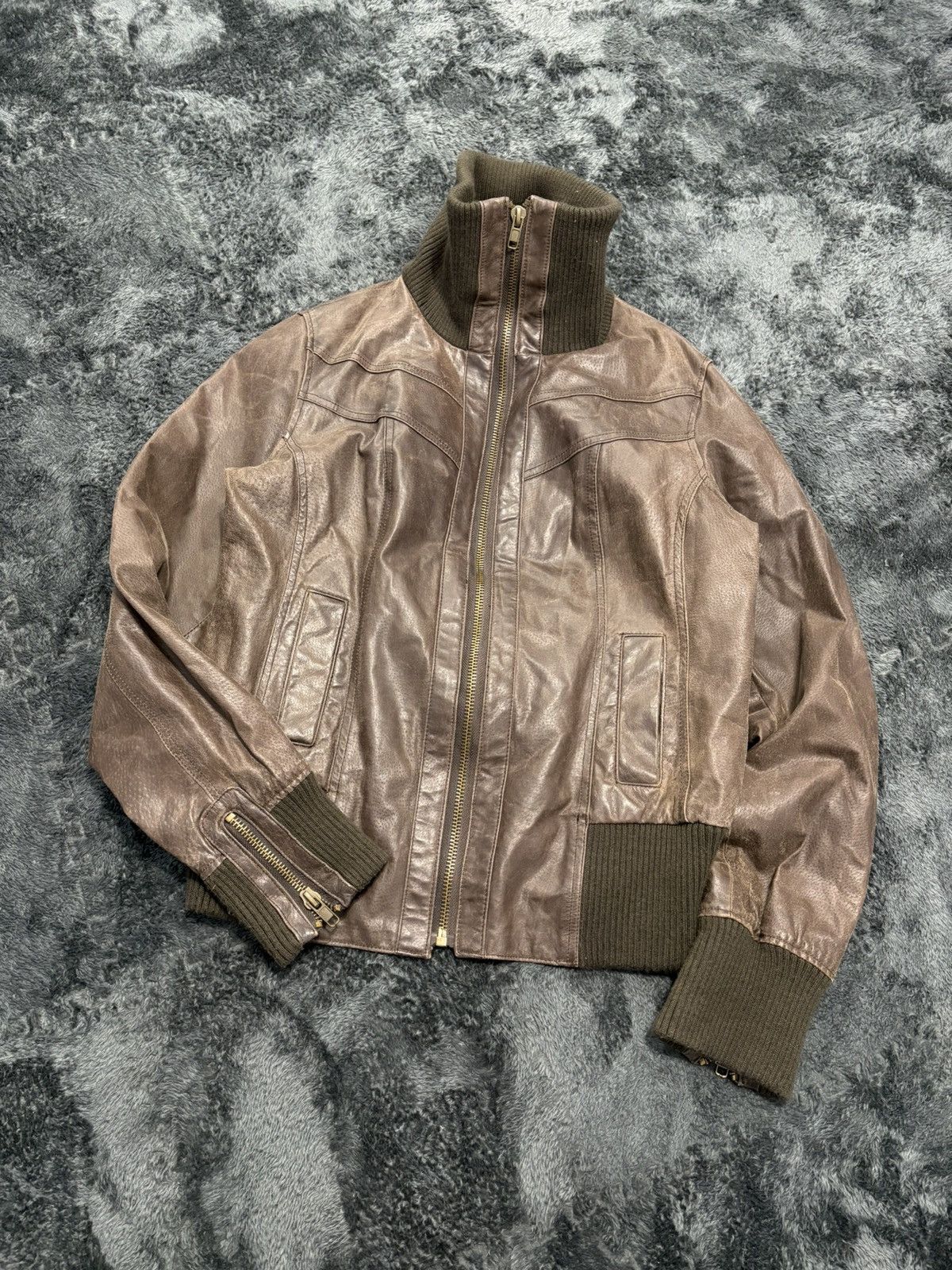 Japanese Brand 00s Vintage Brown Leather Y2K Jacket LGB Style Size US M / EU 48-50 / 2 - 1 Thumbnail
