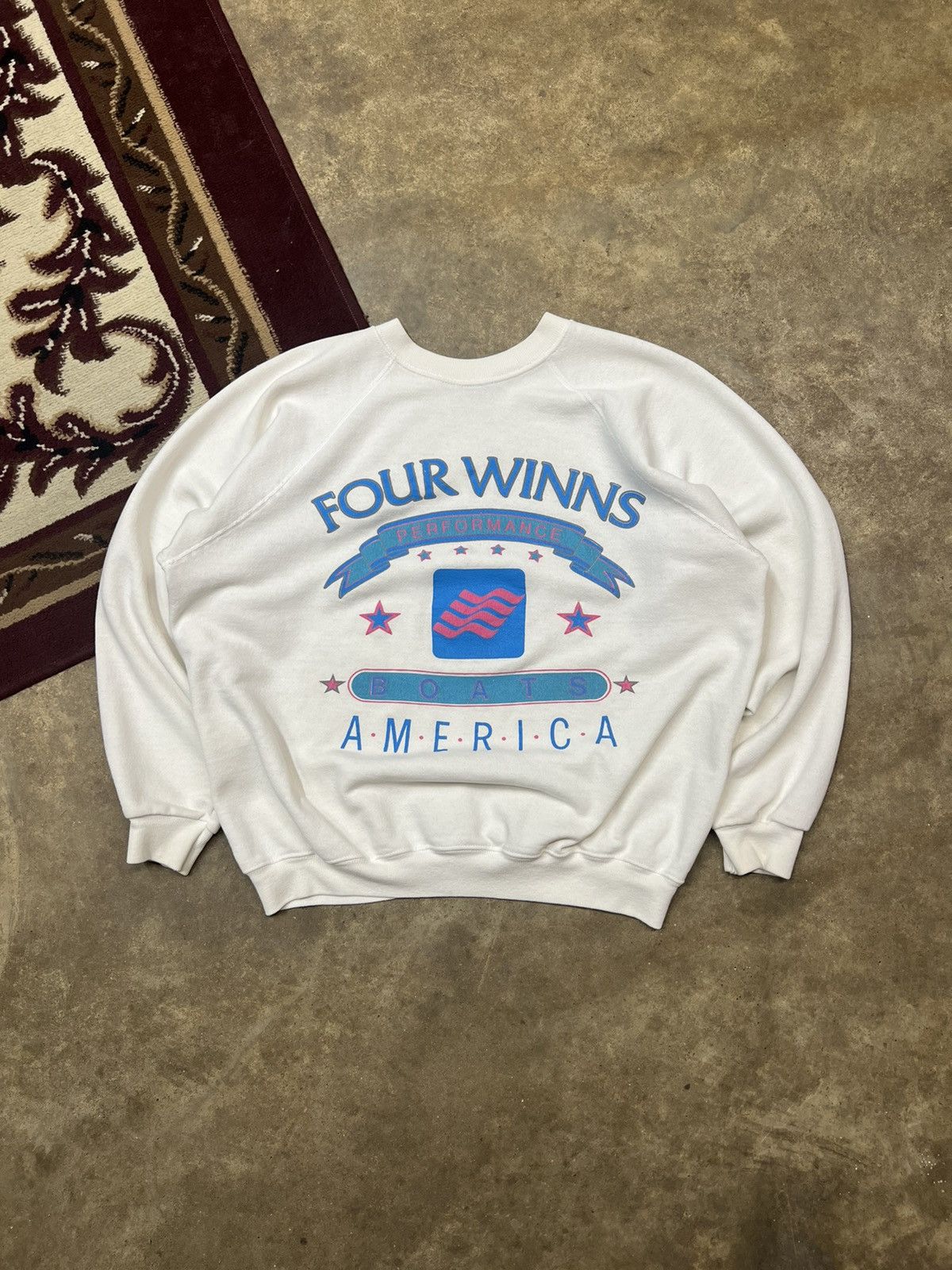 Vintage 90s Four Winns Boats America Raglan Sweatshirt Size US XL / EU 56 / 4 - 1 Thumbnail