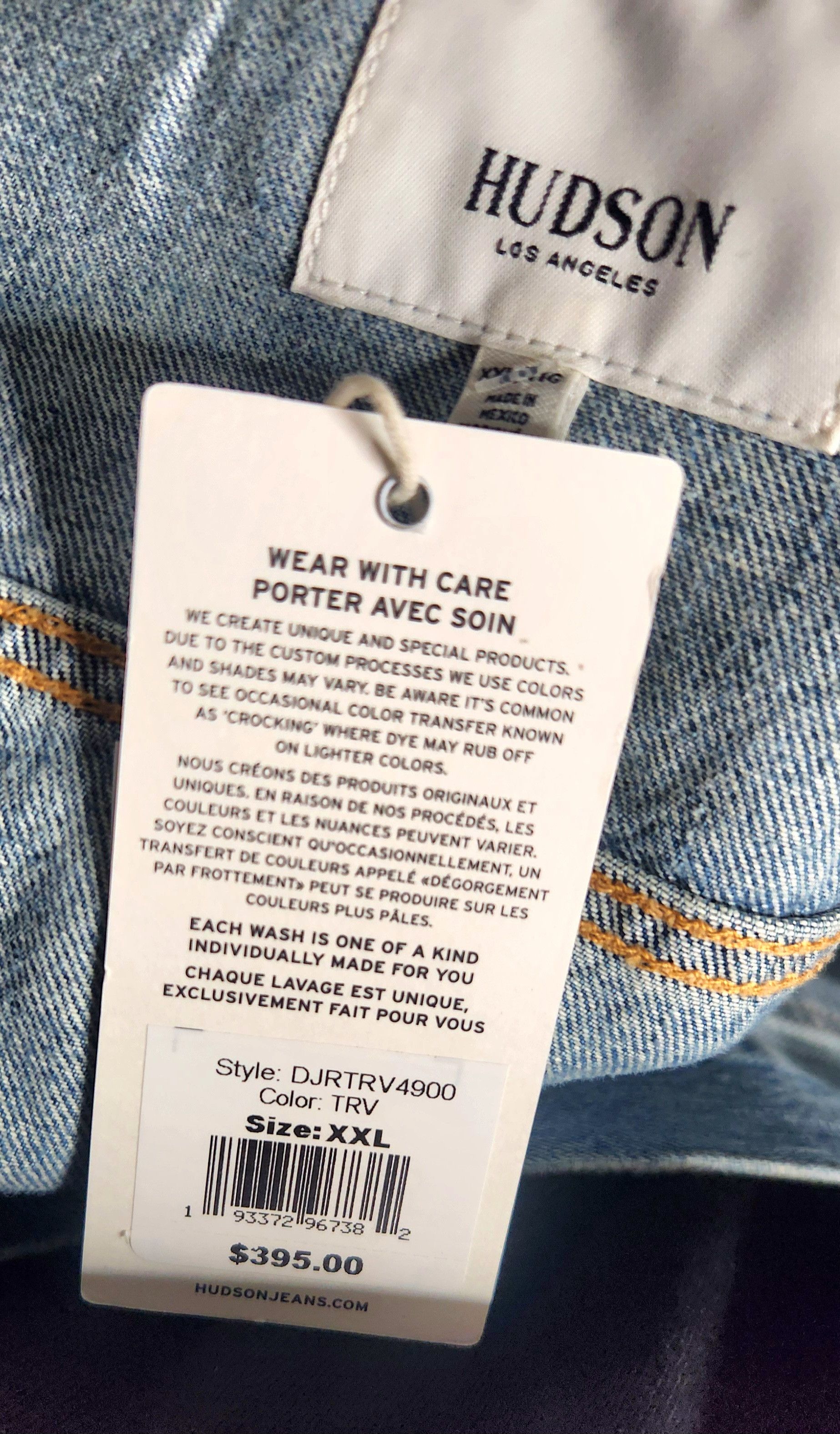 Hudson Hudson Jeans Boxy Ripped Denim Trucker Jacket Distressed Size US XXL / EU 58 / 5 - 11 Thumbnail