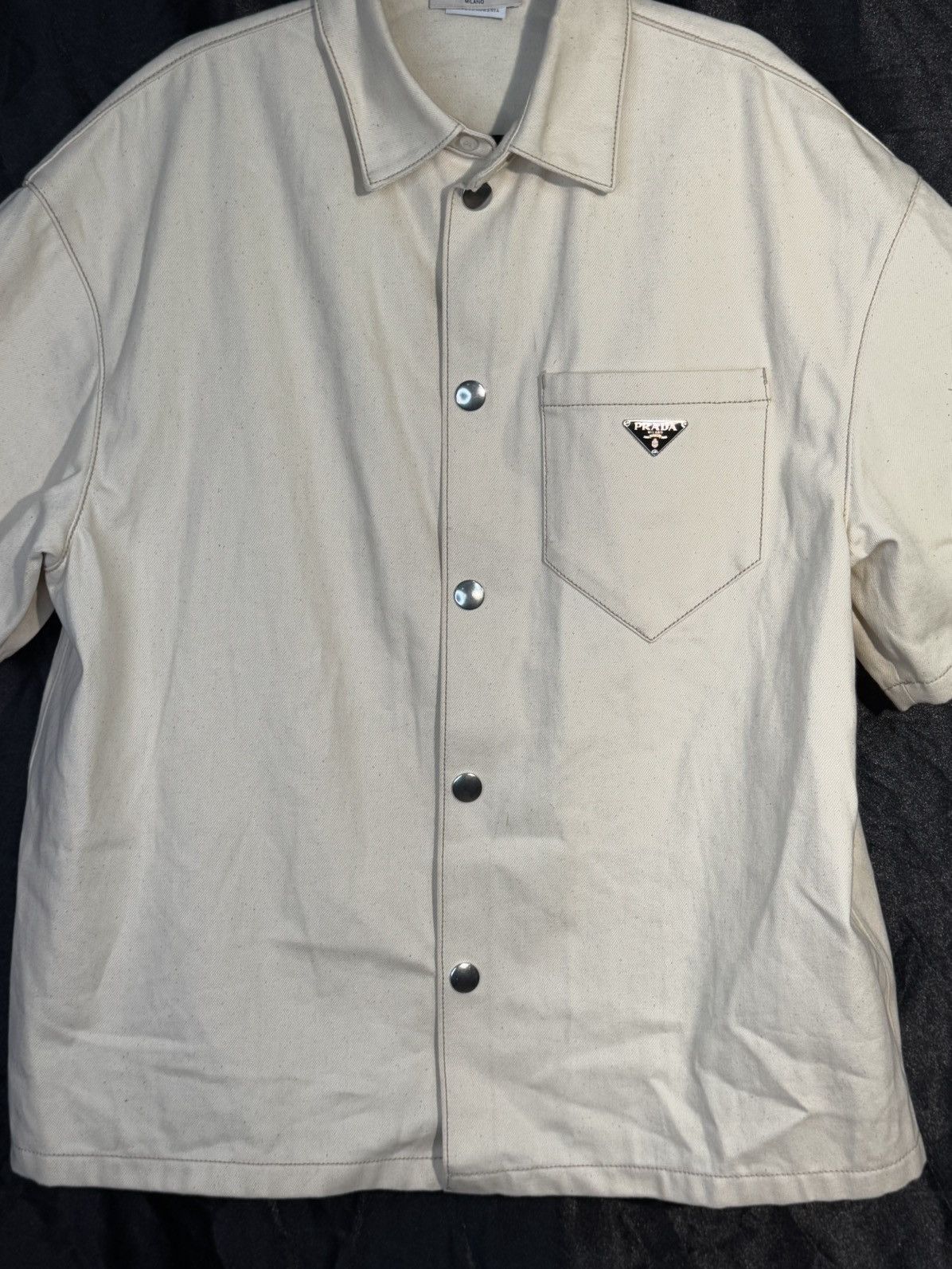 Prada Prada bull denim short sleeve shirt Size US XL / EU 56 / 4 - 2 Thumbnail