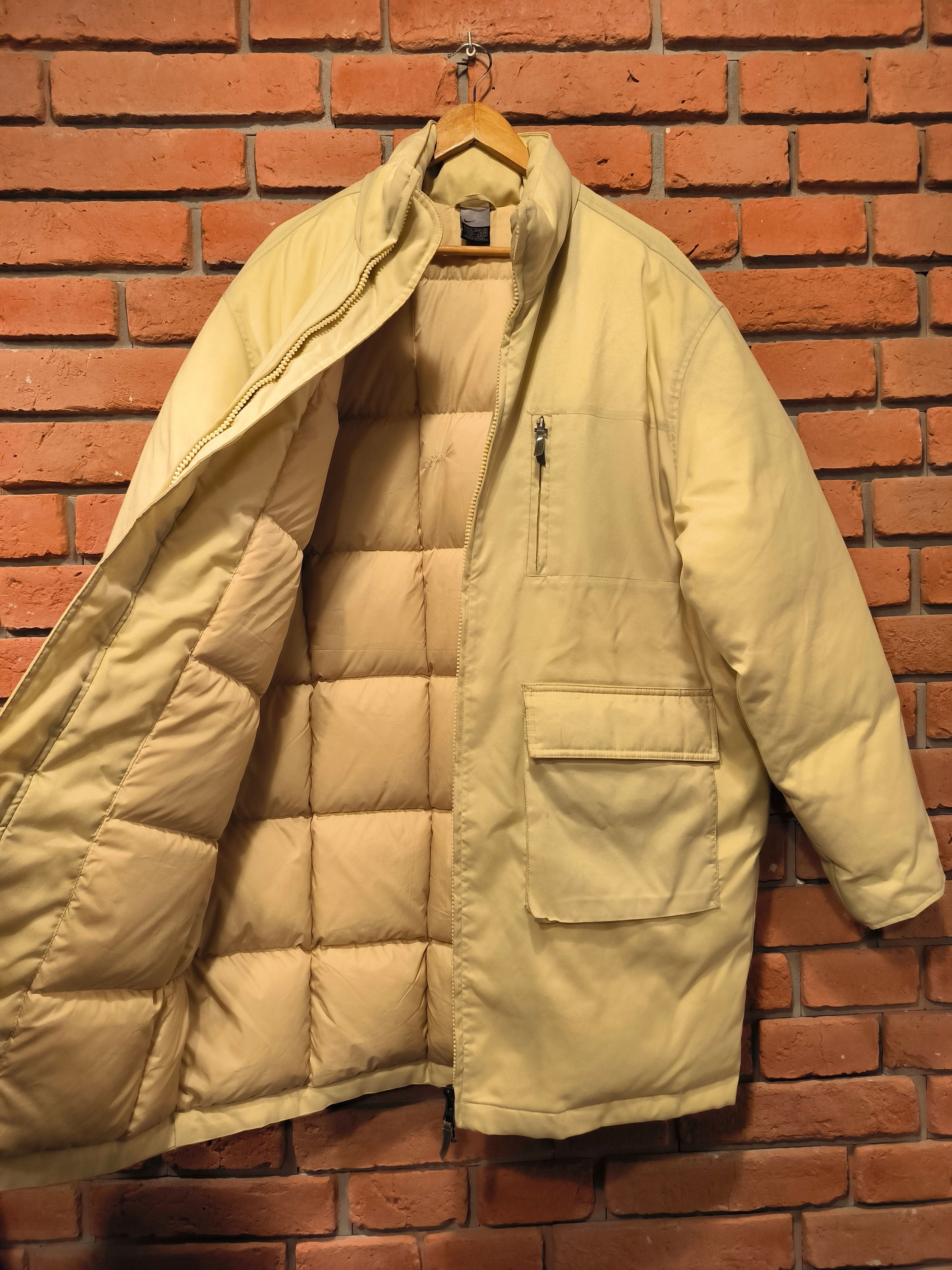 Nike × Vintage Vintage Nike Parka Puffer Jacket 00s Beige Logo Coat Size US XL / EU 56 / 4 - 2 Thumbnail