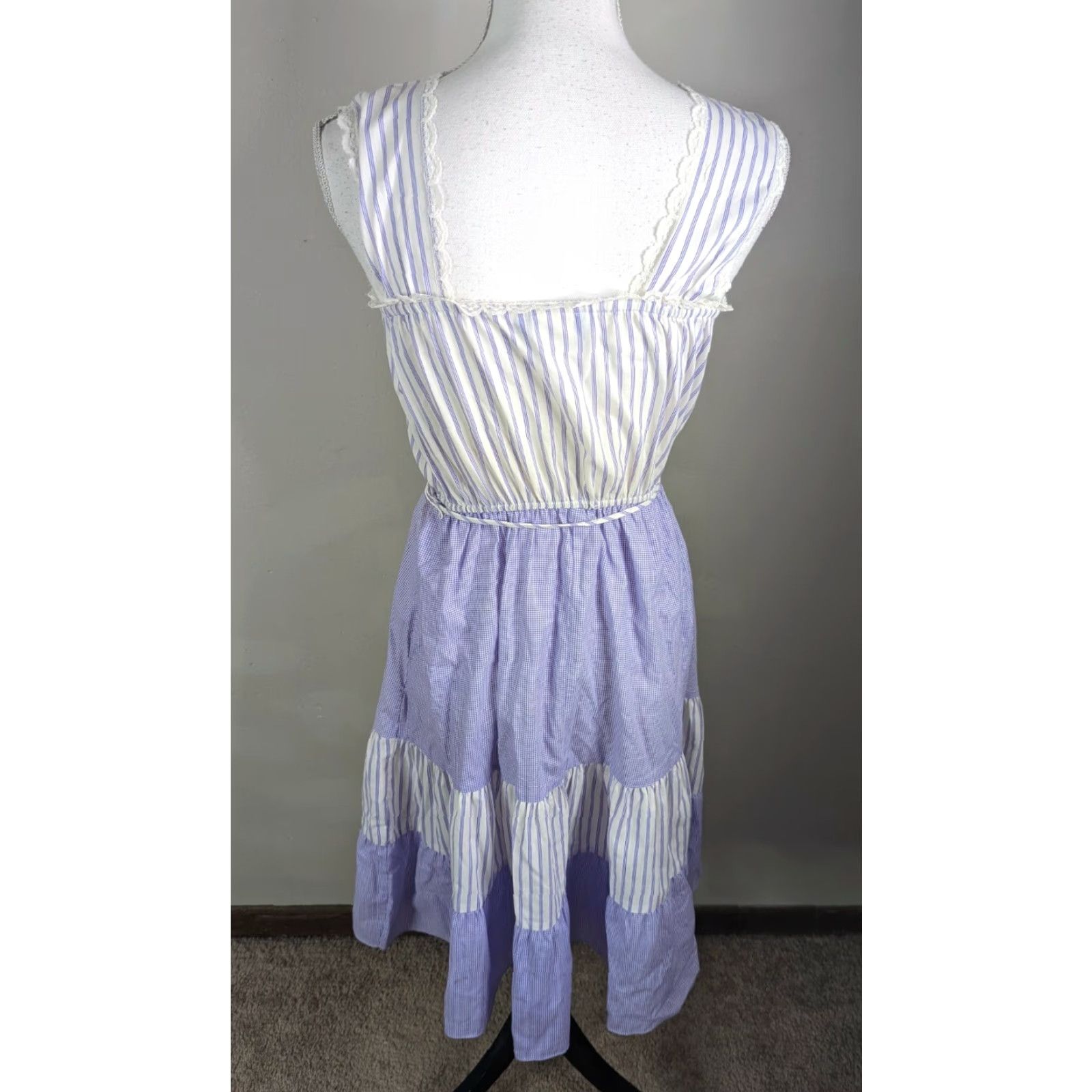 Vintage VINTAGE Cottage Core Sleeveless Midi Tank Sun Dress Prairie Women's Small D1S Size S / US 4 / IT 40 - 4 Thumbnail