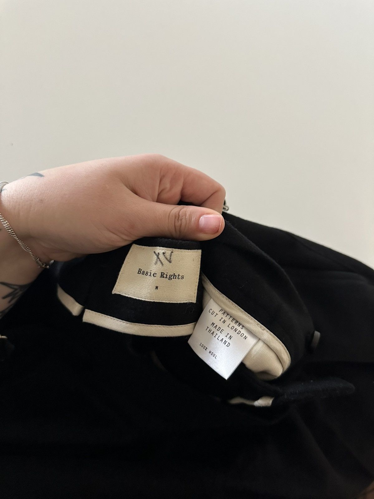 Basic Rights Basic Rights UK Wool High Waisted Trousers Black Minimalist Size US 35 - 5 Thumbnail