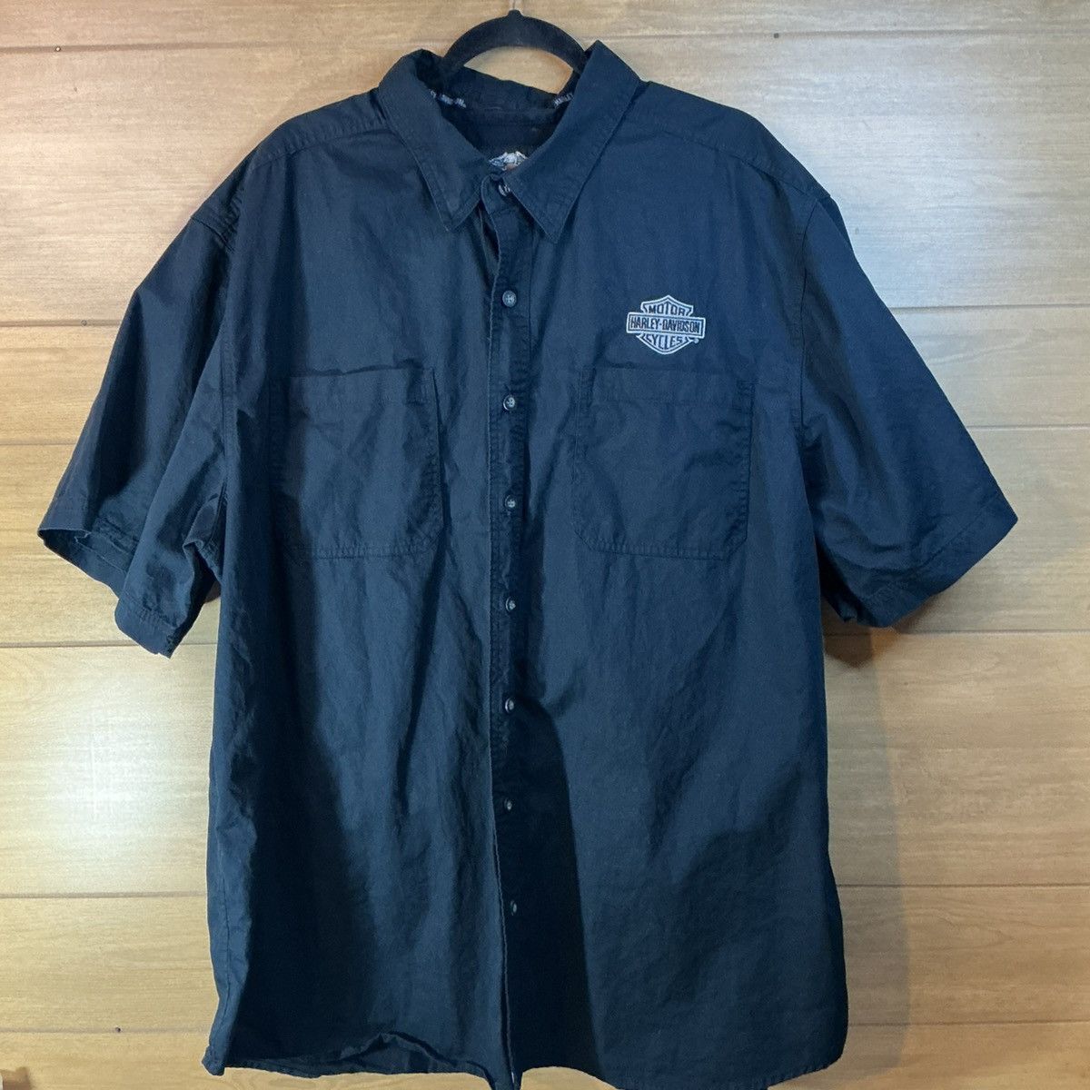 Harley Davidson Harley Davidson Short Sleeve Button Up Shirt 3XL Black Size US XXL / EU 58 / 5 - 2 Thumbnail