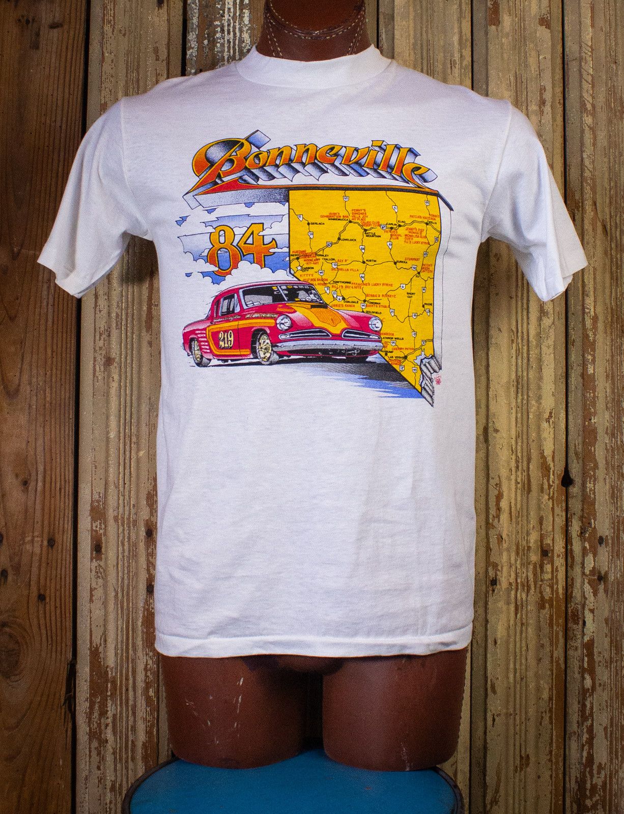 image of Vintage Bonneville Nationals Graphic T Shirt 1984 White S/m, Men's (Size Small)