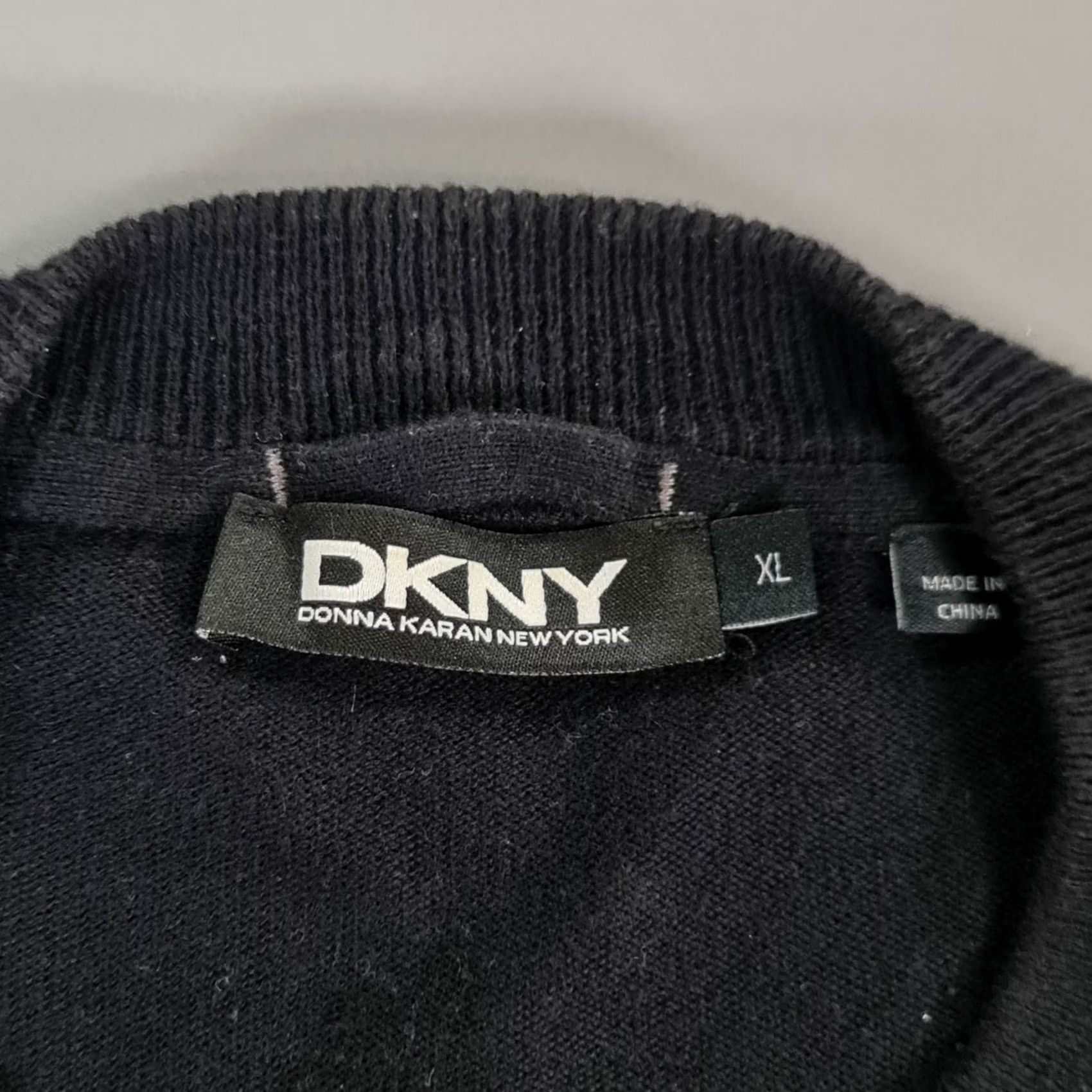 DKNY DKNY Mens Jacket Blue Black XL Bomber Full Zip Lightweight Cotton Nylon Pockets Size US XL / EU 56 / 4 - 3 Thumbnail