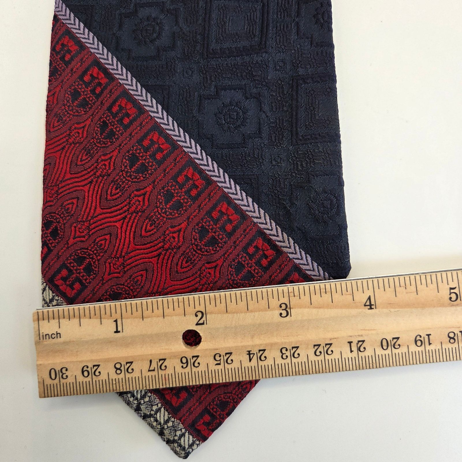 Vintage Vintage 70s Dacron Red Navy Polyester Tie Size ONE SIZE - 7 Thumbnail