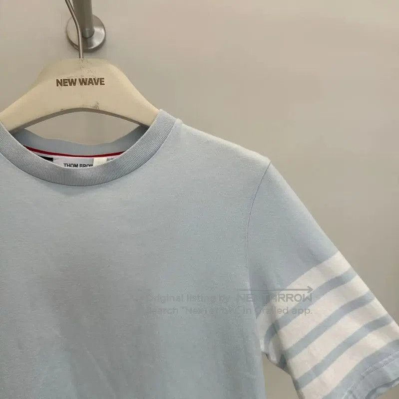 Thom Browne Thom Browne Summer Light Blue Cotton Tee . Size M / US 6-8 / IT 42-44 - 3 Thumbnail