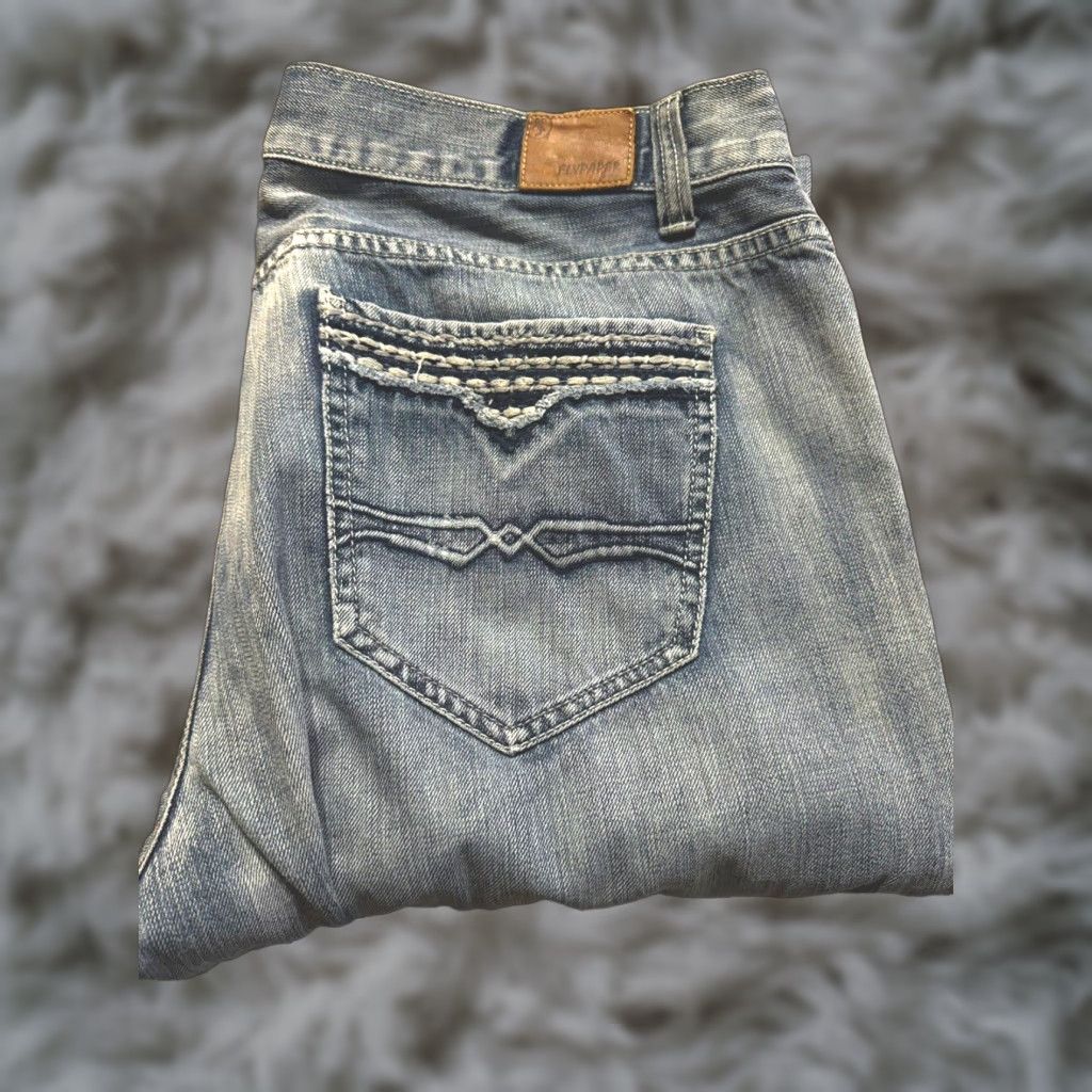 Denime Flypaper Jeans Main Selling Point Flypaper Jeans Straight Men 38 Blue Denim 38X32 Thick Stitch Vintage No Size US 38 / EU 54 - 1 Thumbnail