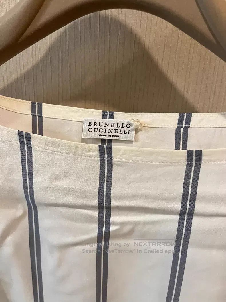 Brunello Cucinelli Brunello Cucinelli Silk Stripe Fringe Top Size S / US 4 / IT 40 - 2 Thumbnail