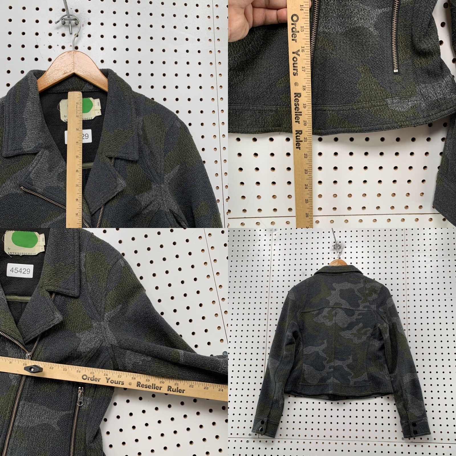 Anthropologie Anthropologie Camo Moto Jacket Womens S Green Marrakech Zip Grunge Rock Jacket - Womens S Green Marrakech Zip Grunge Rock Size S / US 4 / IT 40 - 8 Thumbnail
