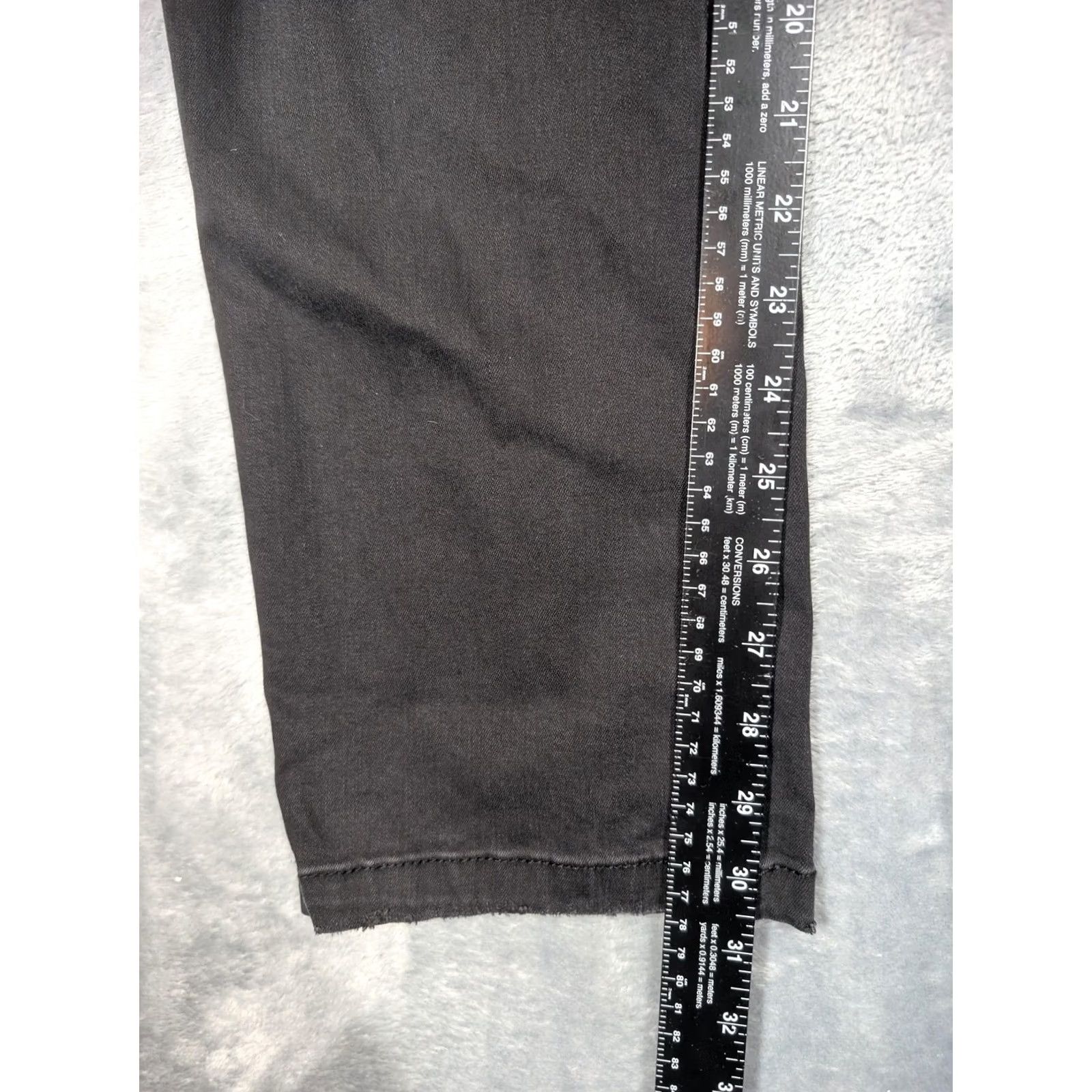 Denime Mugsy AXES Jeans Mens 33x32 Black Distressed Slim Straight Stretch Denim Pants Distressed Logo Casual Denim Jeans Mens 33x32 Size US 33 - 4 Thumbnail