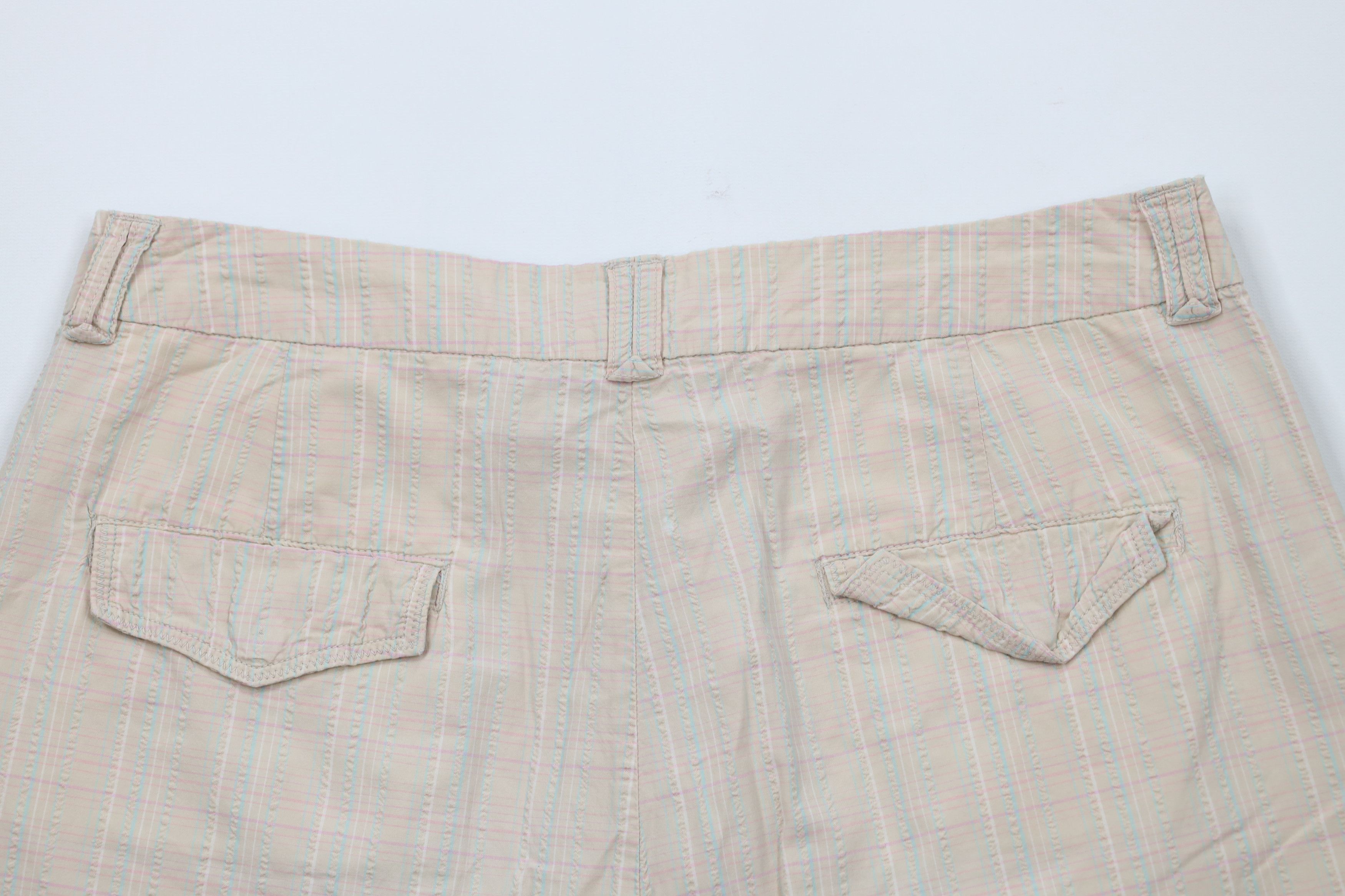 Vintage × Woolrich Woolen Mills Vintage 90s Woolrich Pastel Seersucker Bermuda Chino Shorts Size 34" / US 12 / IT 48 - 10 Thumbnail
