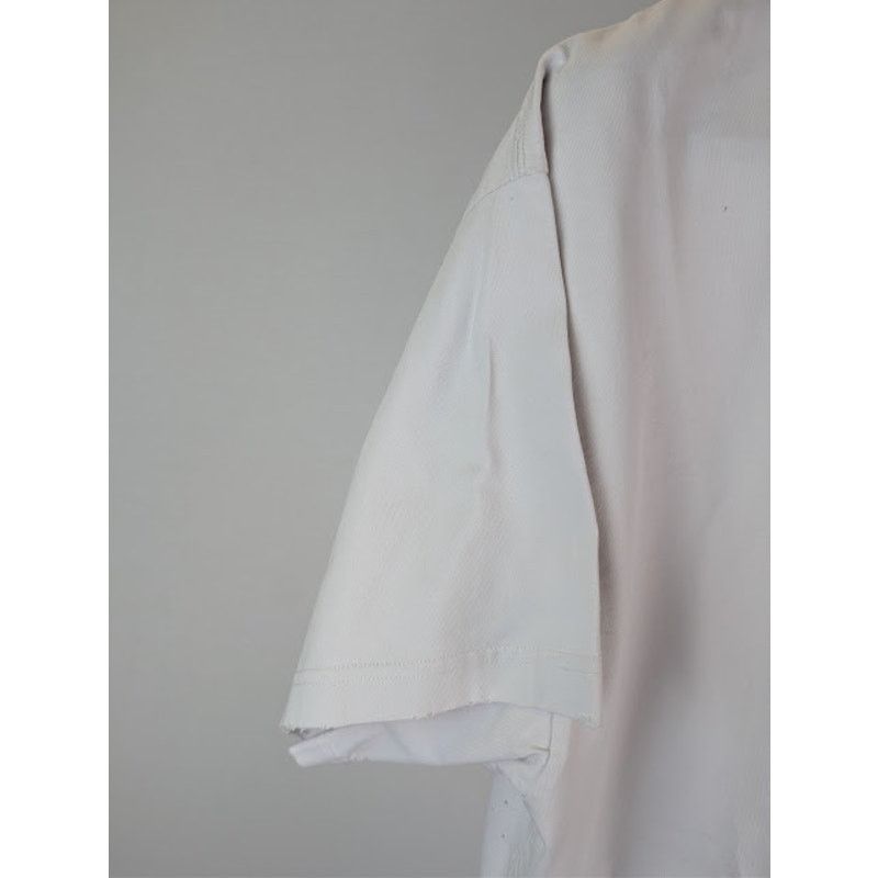 Balenciaga o1rshd1 Vintage Jersey Pierced Oversized T-Shirt in White Size US M / EU 48-50 / 2 - 6 Thumbnail