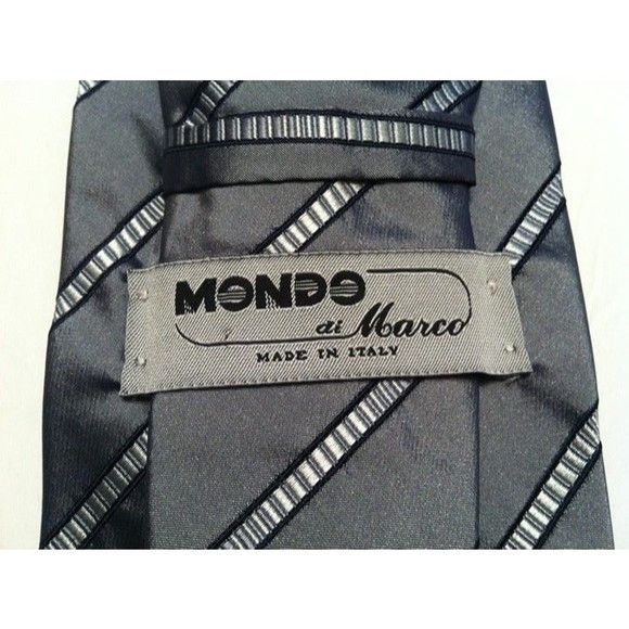 Other MONDO DI MARCO MEN'S NEW GRAY 100%SILK TIE WIDTH: 3 5/8" Size ONE SIZE - 8 Thumbnail