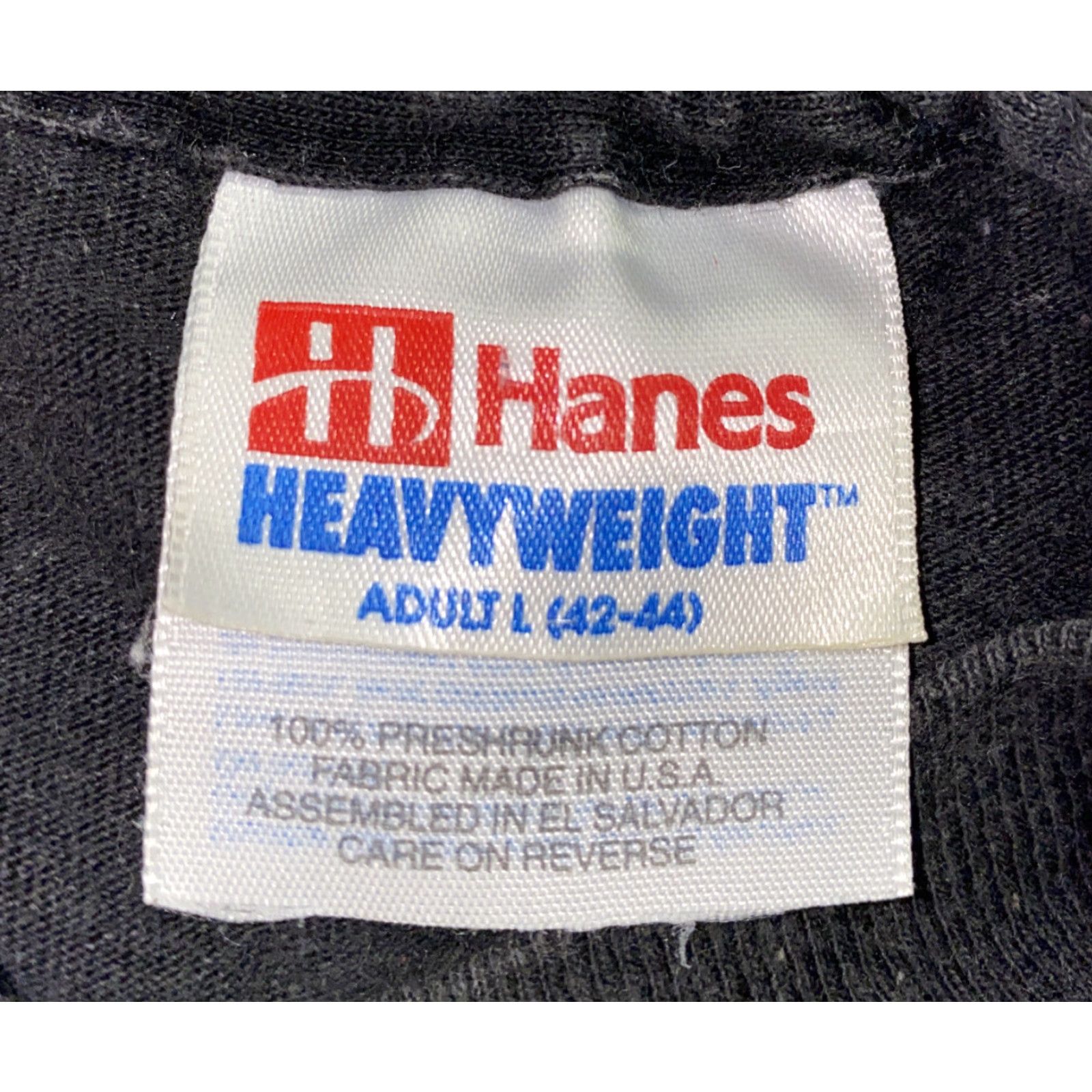 Hanes VINTAGE Hanes T-Shirt World Famous Saloon Heavyweight Black Short Sleeve Mens L Size US L / EU 52-54 / 3 - 4 Thumbnail