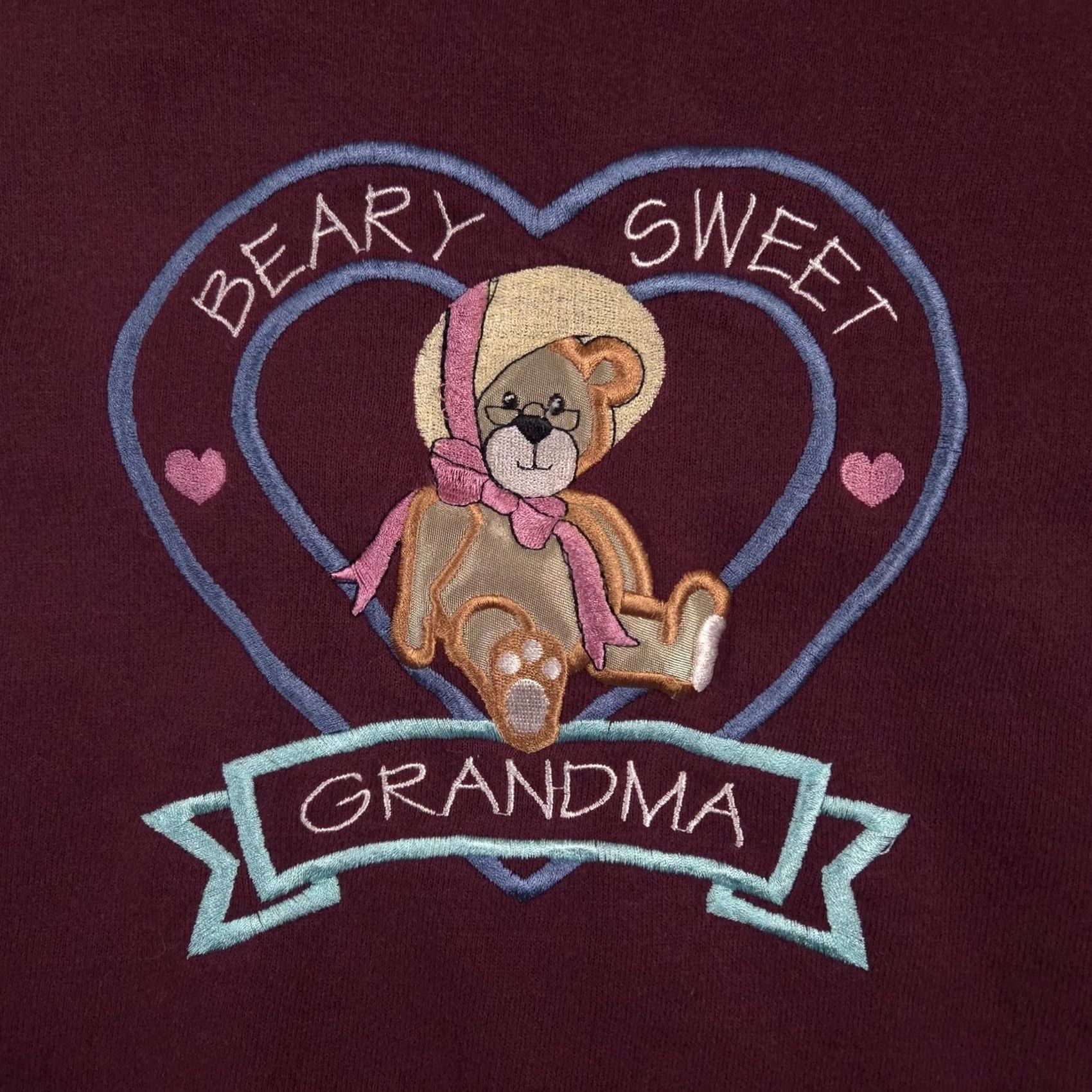 Vintage VINTAGE Cheek-O Sweatshirt Womens XL Burgundy Beary Sweet Grandma Made USA 90s Size XL / US 12-14 / IT 48-50 - 4 Thumbnail