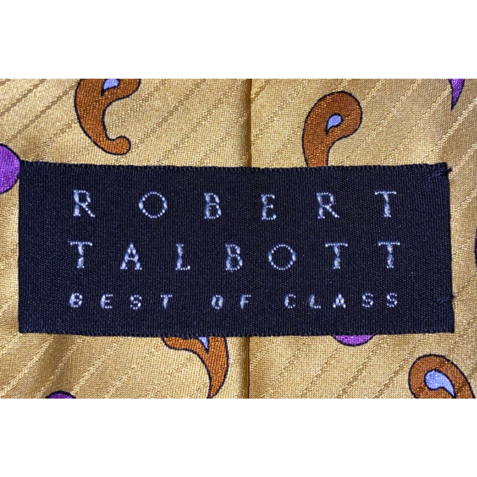 Robert Talbott RObert Talbott Tie Geometric Yellow Silk 60 Inches Men Necktie Mens 60" Yellow Silk Geometric Pattern Size ONE SIZE - 5 Thumbnail