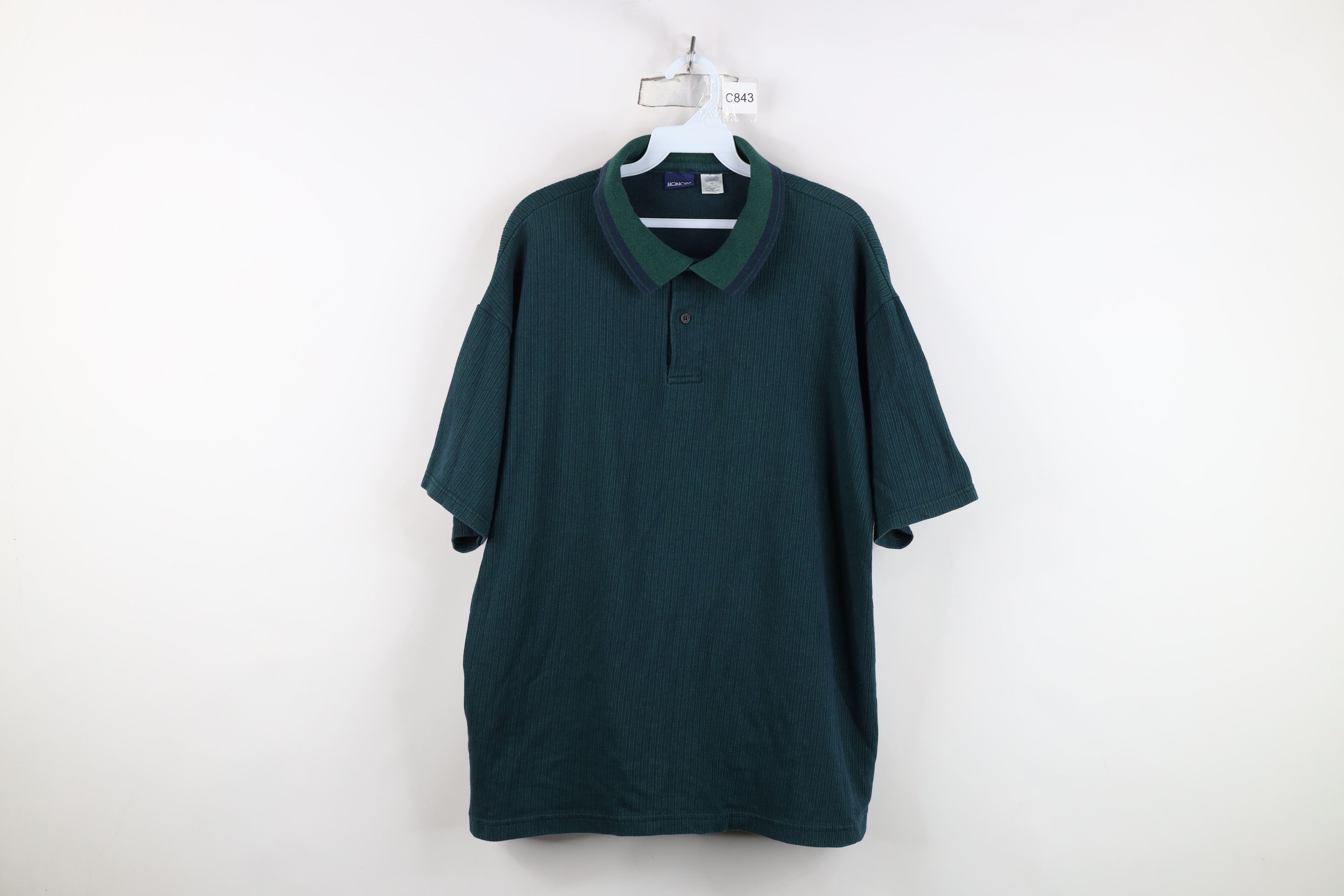 Vintage Vintage 90s Streetwear Ribbed Knit Golf Polo Shirt USA Size US XL / EU 56 / 4 - 1 Thumbnail