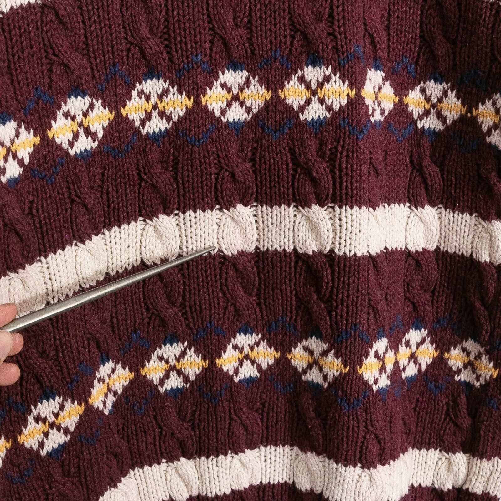 Chaps Ralph Lauren × Vintage Vintage Chaps Ralph Lauren Cotton Knit Sweater M Cable Knit Size US M / EU 48-50 / 2 - 4 Thumbnail