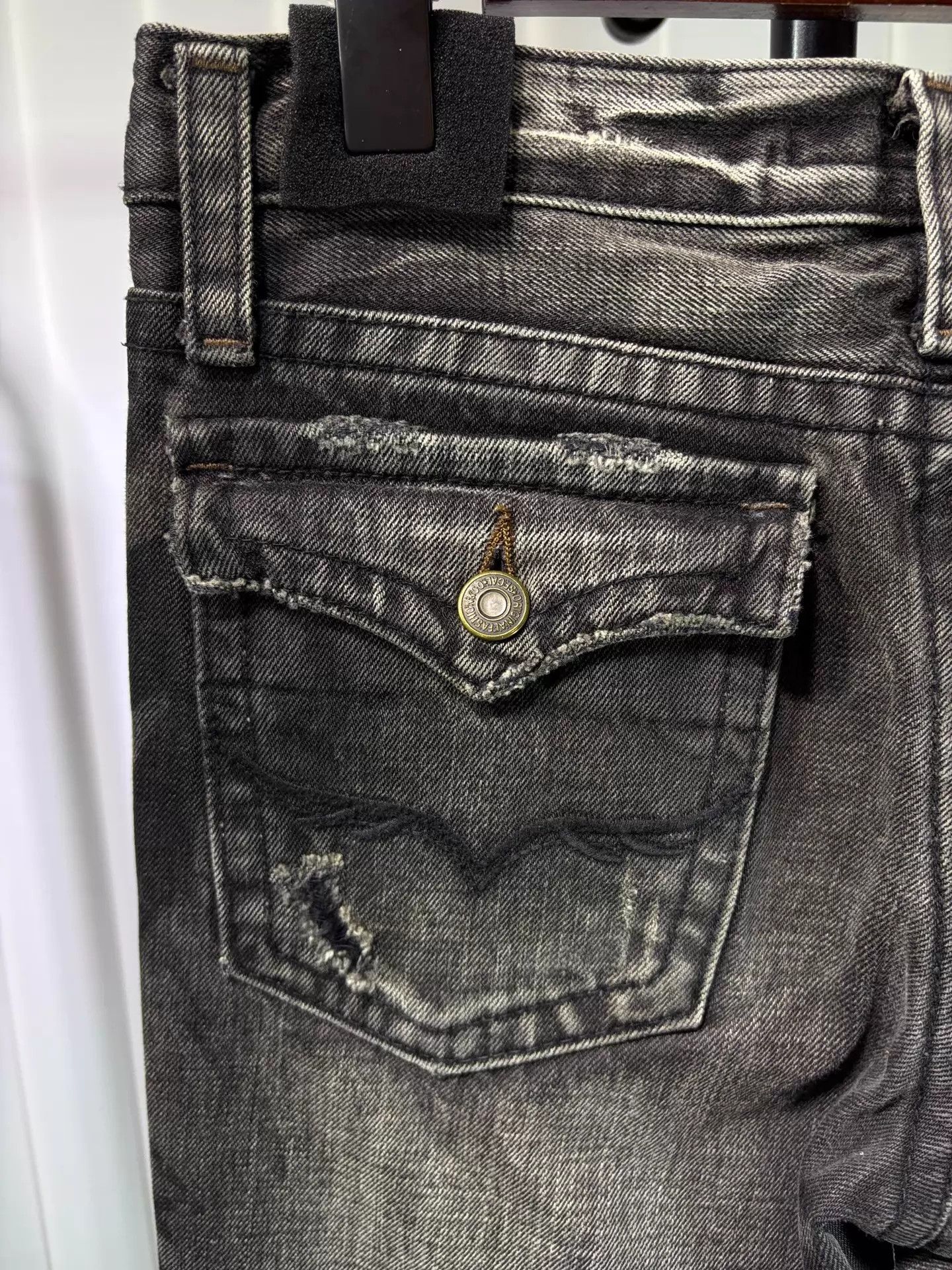 GOSTAR DE FUGA fuga 00s black cat whisker ripple wasteland jeans Size US 26 / EU 42 - 3 Thumbnail