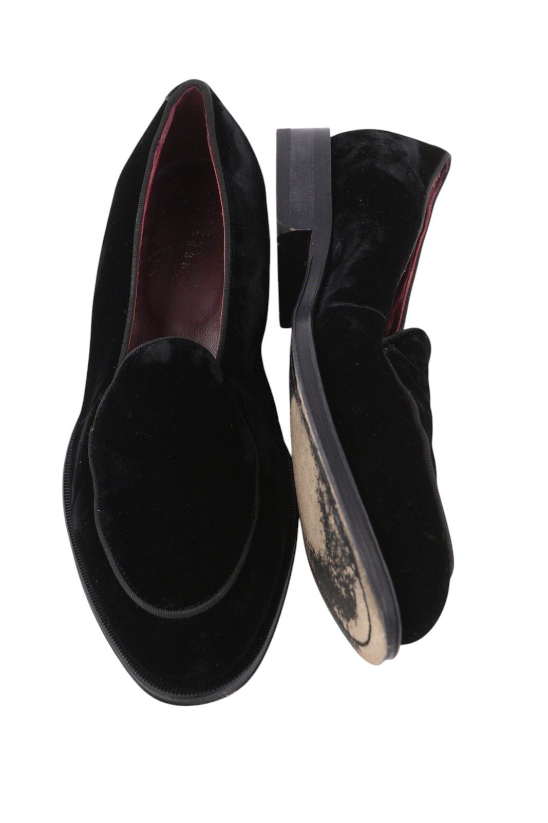 Suitsupply EU39 Black Velour Almond Toe Slip On Shoes 83577 Size US 6 / EU 39 - 5 Thumbnail