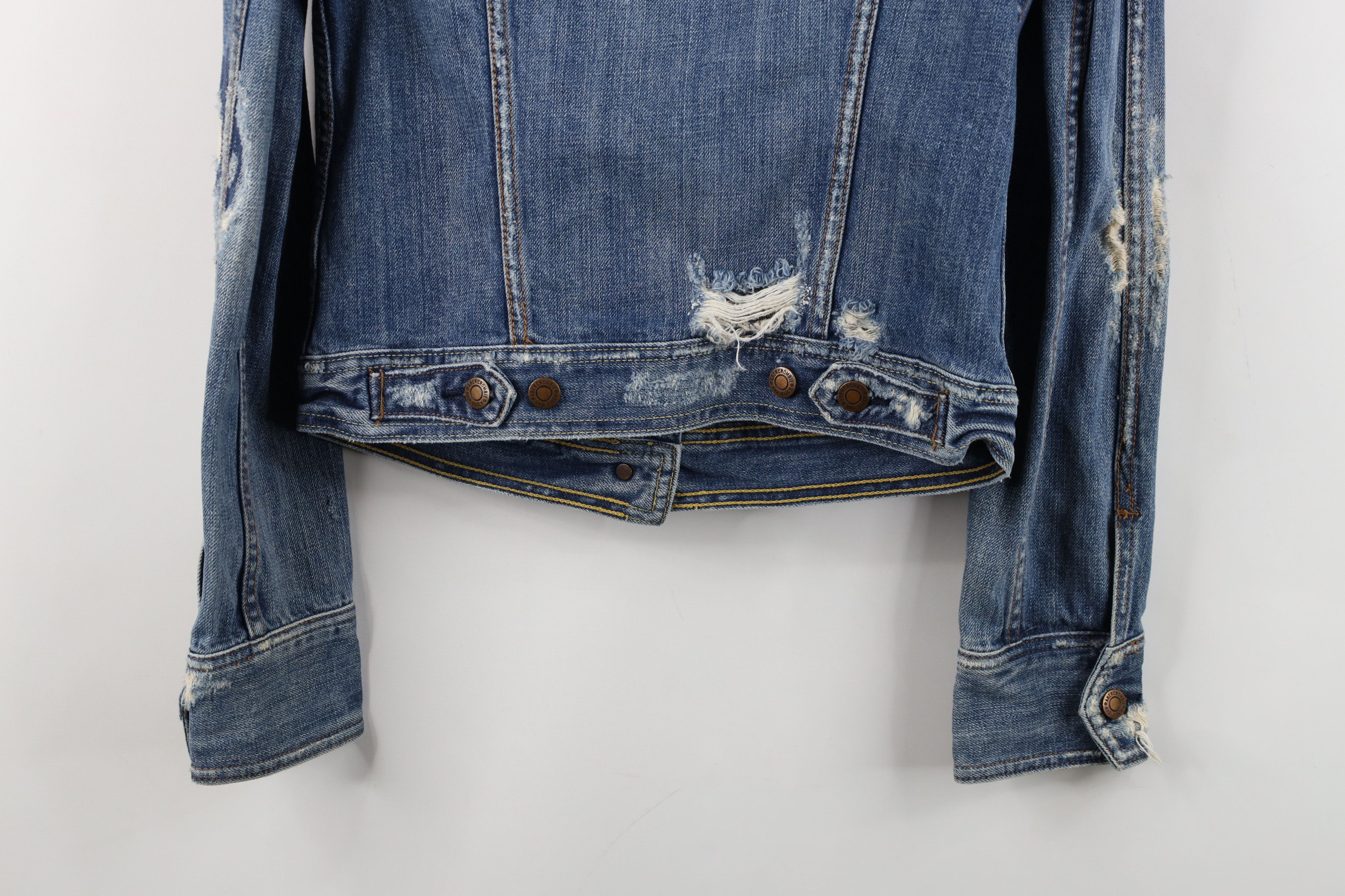 Abercrombie & Fitch Vintage 90s Y2K Abercrombie & Fitch Denim Trucker Jacket Size S / US 4 / IT 40 - 15 Thumbnail