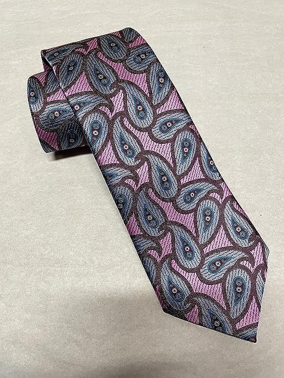 Ermenegildo Zegna Ermenegildo Zegna Paisley Pink Italian Silk Tie Size ONE SIZE - 6 Thumbnail