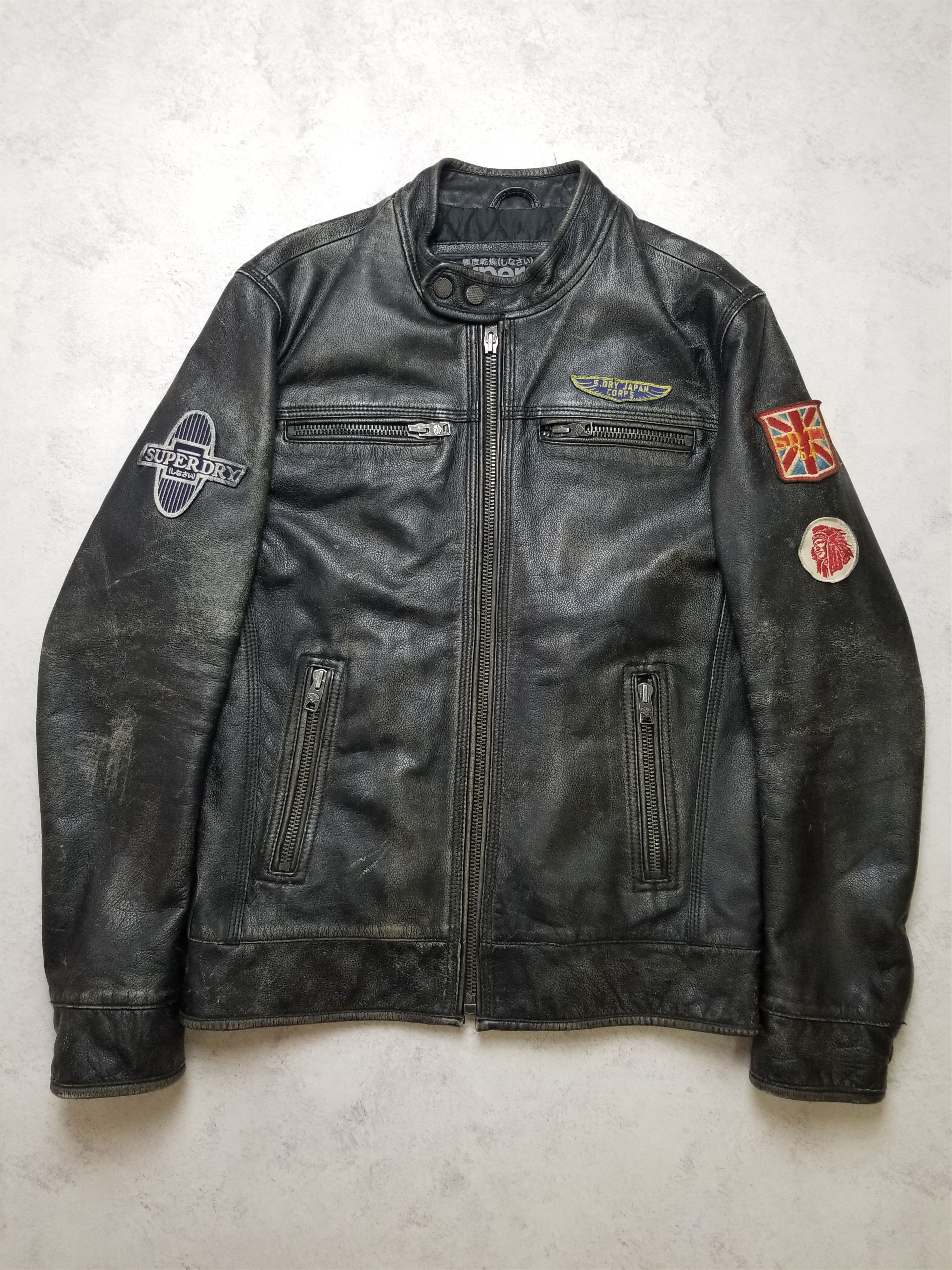 Superdry Leather Motorcycle Jacket RARE Limited UK Indian Chief Size US L / EU 52-54 / 3 - 1 Thumbnail