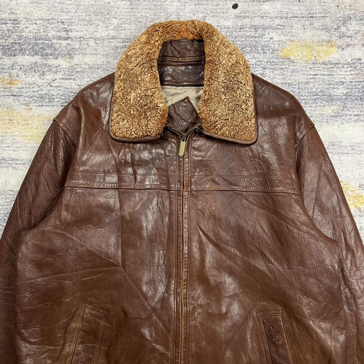 Yves Saint Laurent Vintage 90s ysl Yves saint laurent leather jacket Size US XL / EU 56 / 4 - 3 Thumbnail
