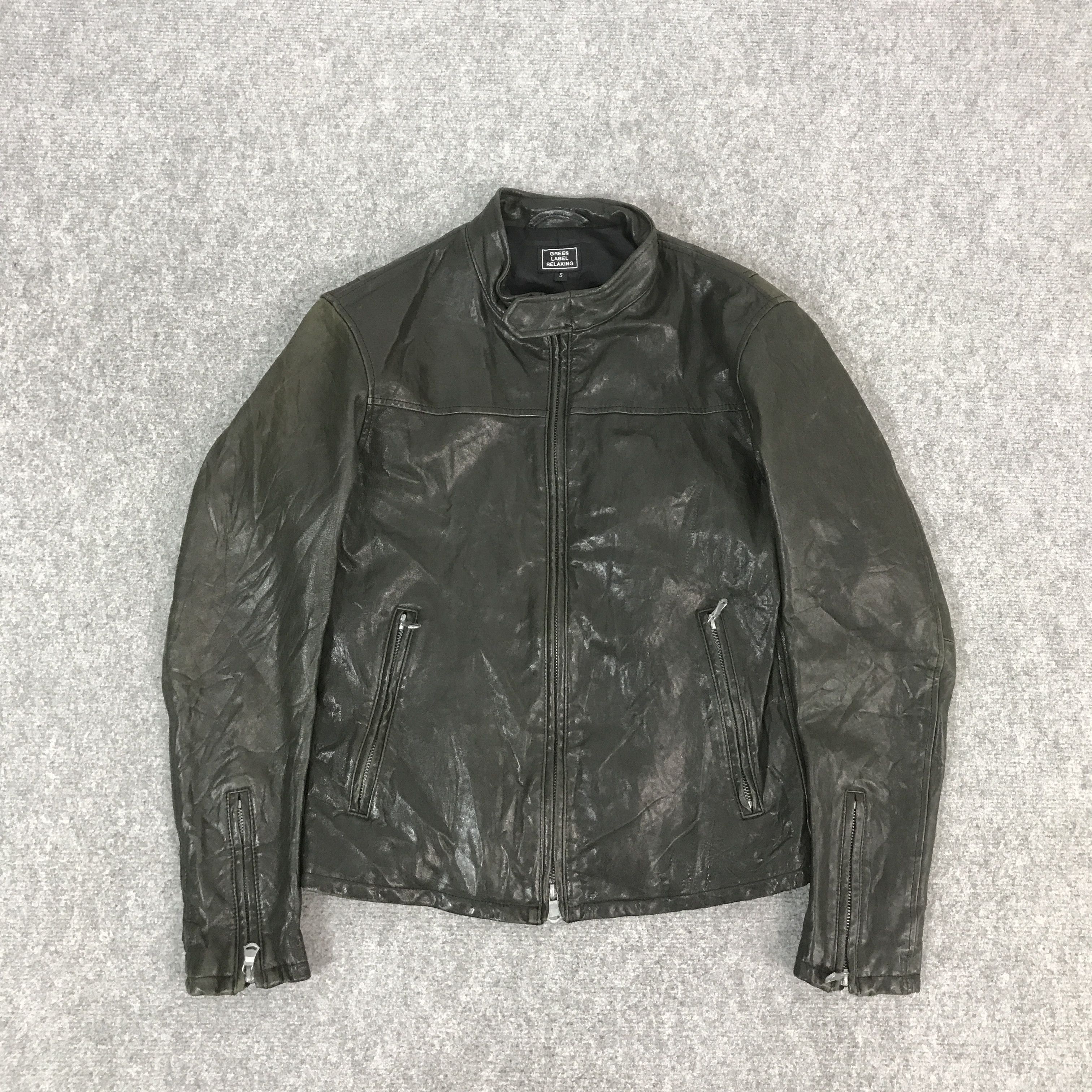 Tornado Mart JAPAN DESIGN BIKER GREEN LABEL RELAXING LEATHER JACKET Size US S / EU 44-46 / 1 - 1 Thumbnail