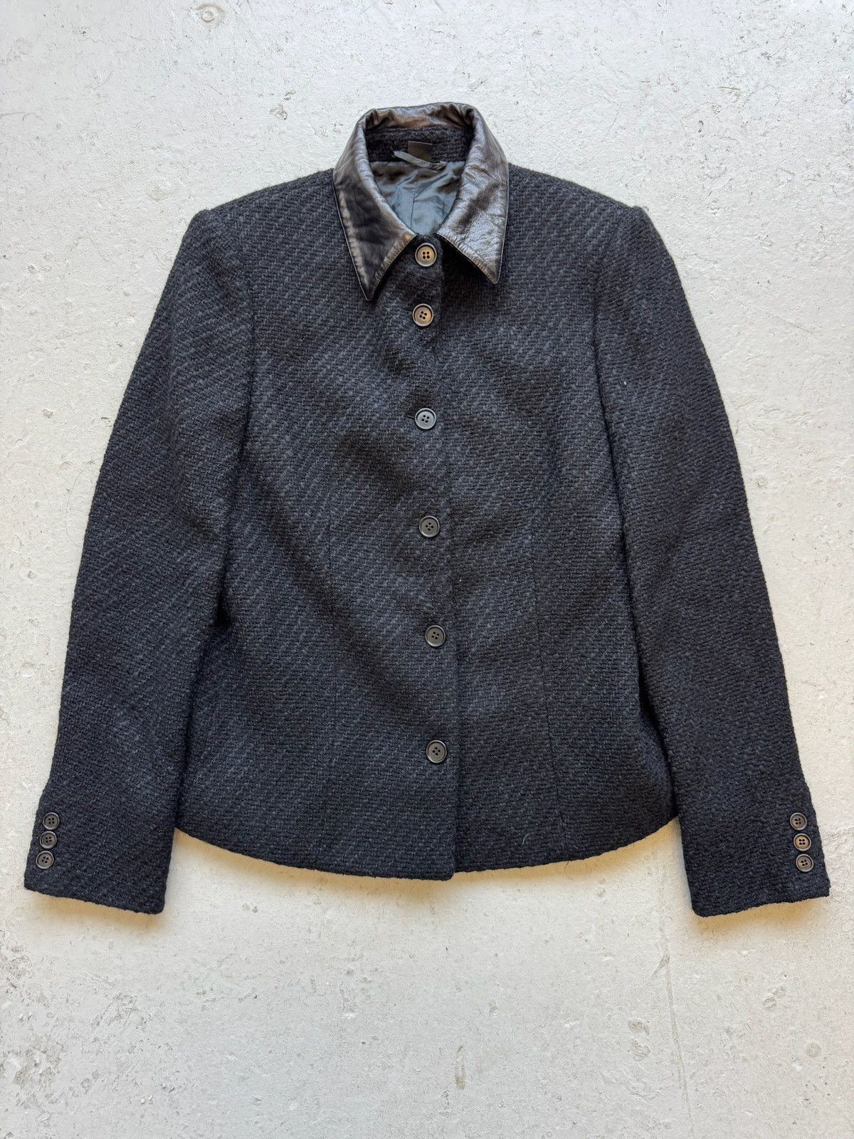 Helmut Lang Helmut Lang AW01 Collar Tweed Jacket Size US S / EU 44-46 / 1 - 1 Thumbnail